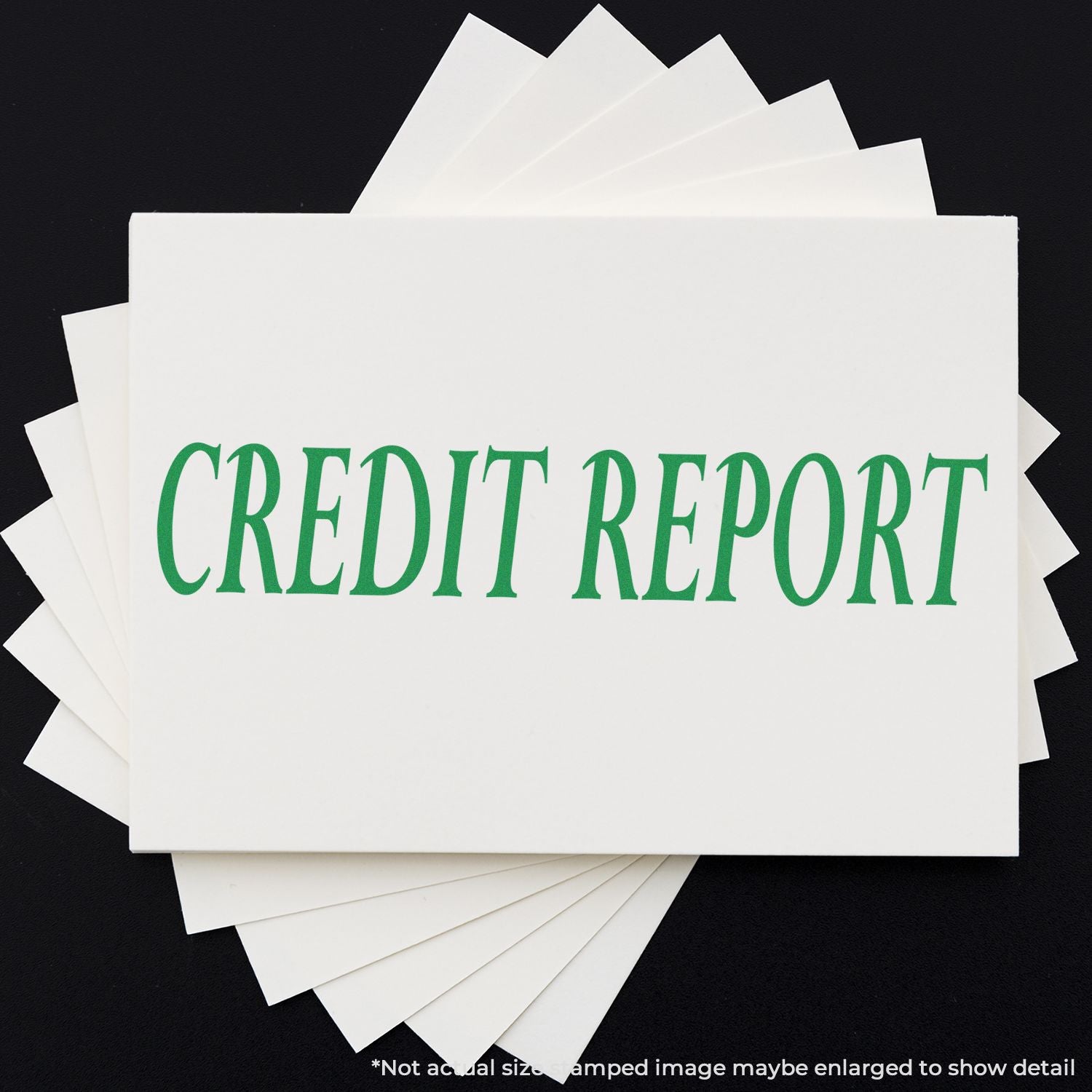 Credit report document showing green CREDIT REPORT title on stacked papers, representing credit score monitoring.
