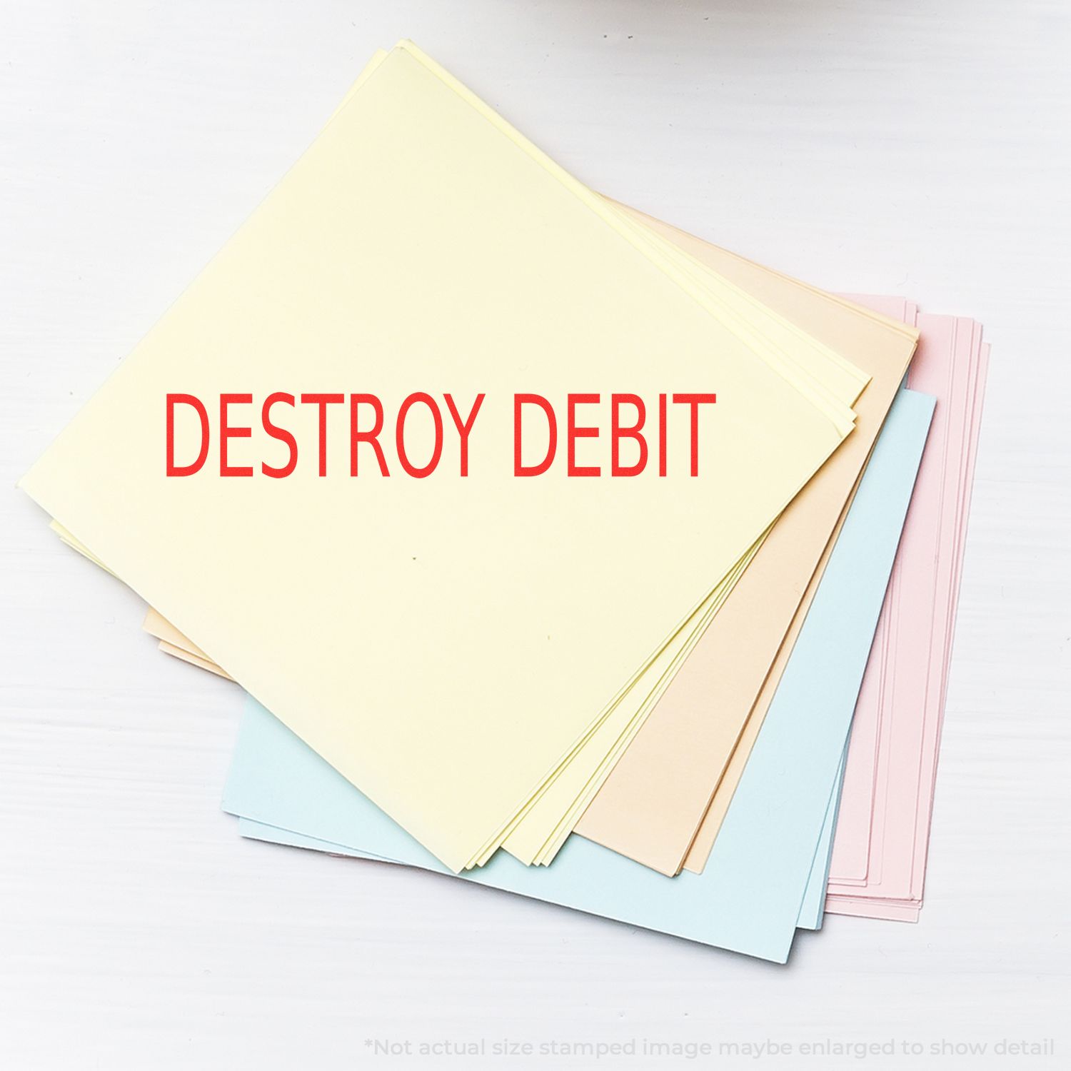 Destroy Debt text over stacked colored files, highlighting debt payoff and financial freedom messaging.