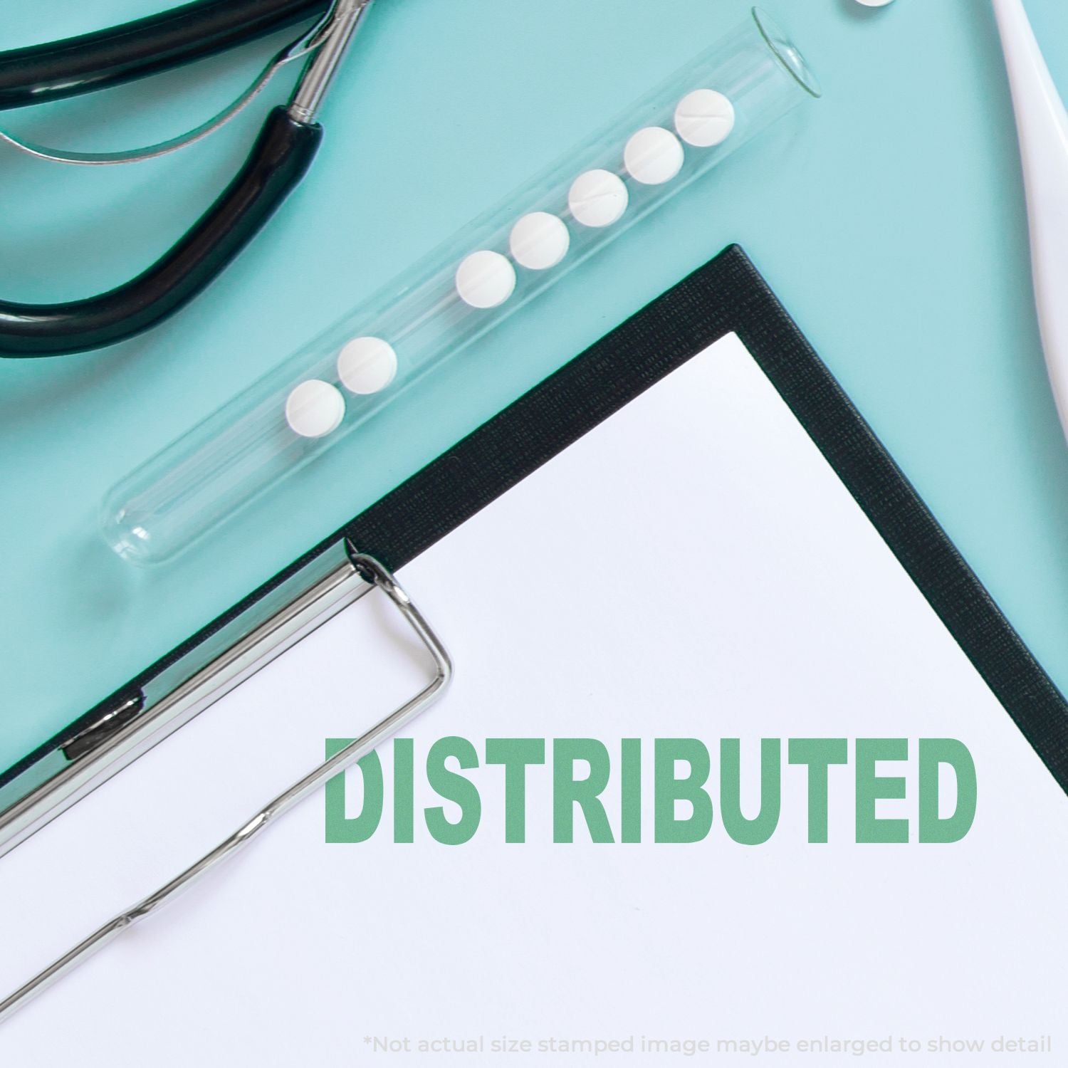 Clipboard with pen and binder rings showing Distributed paperwork concept for document distribution, logistics, and records tracking.