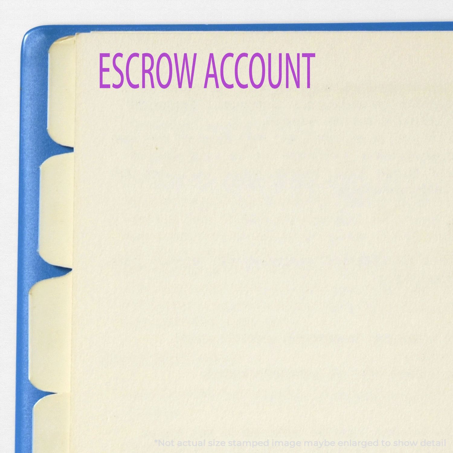 Escrow account label on a document tab, indicating funds are held securely for real estate transactions and closing deposits.