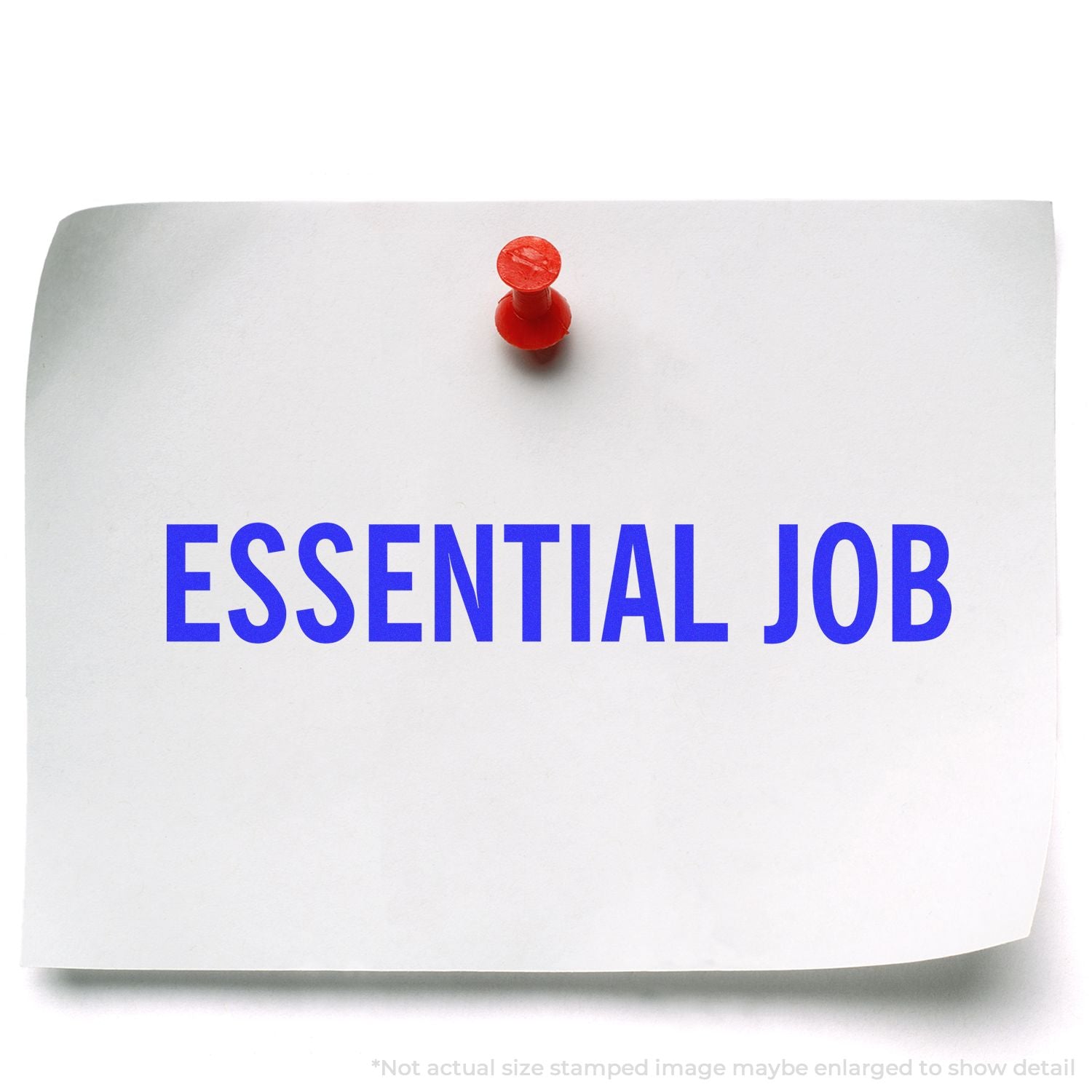 Pinned note reading ESSENTIAL JOB, highlighting essential worker hiring, workplace recruitment, and job opportunities.