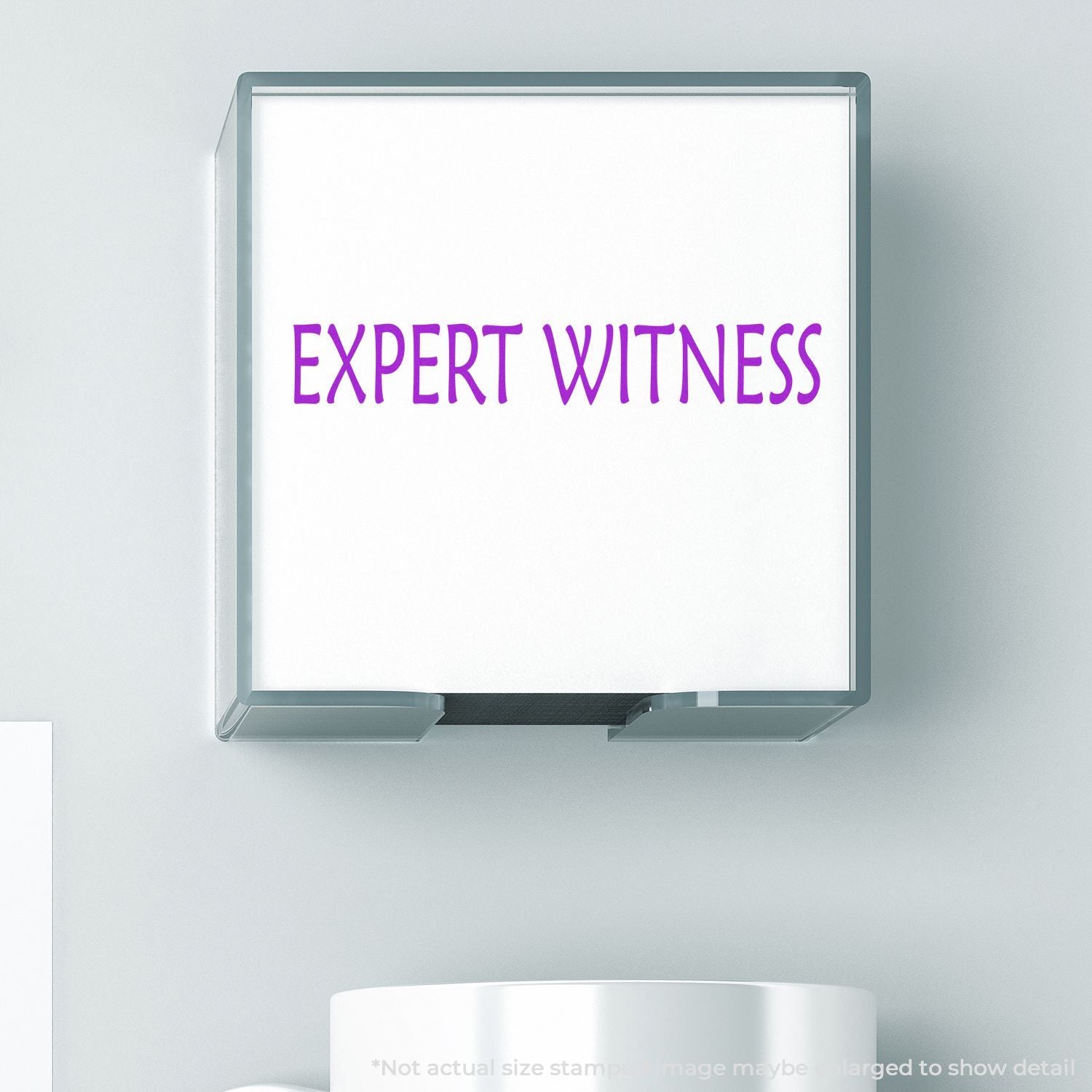 Wall-mounted display showing Expert Witness for legal testimony, court evidence, and litigation support services.