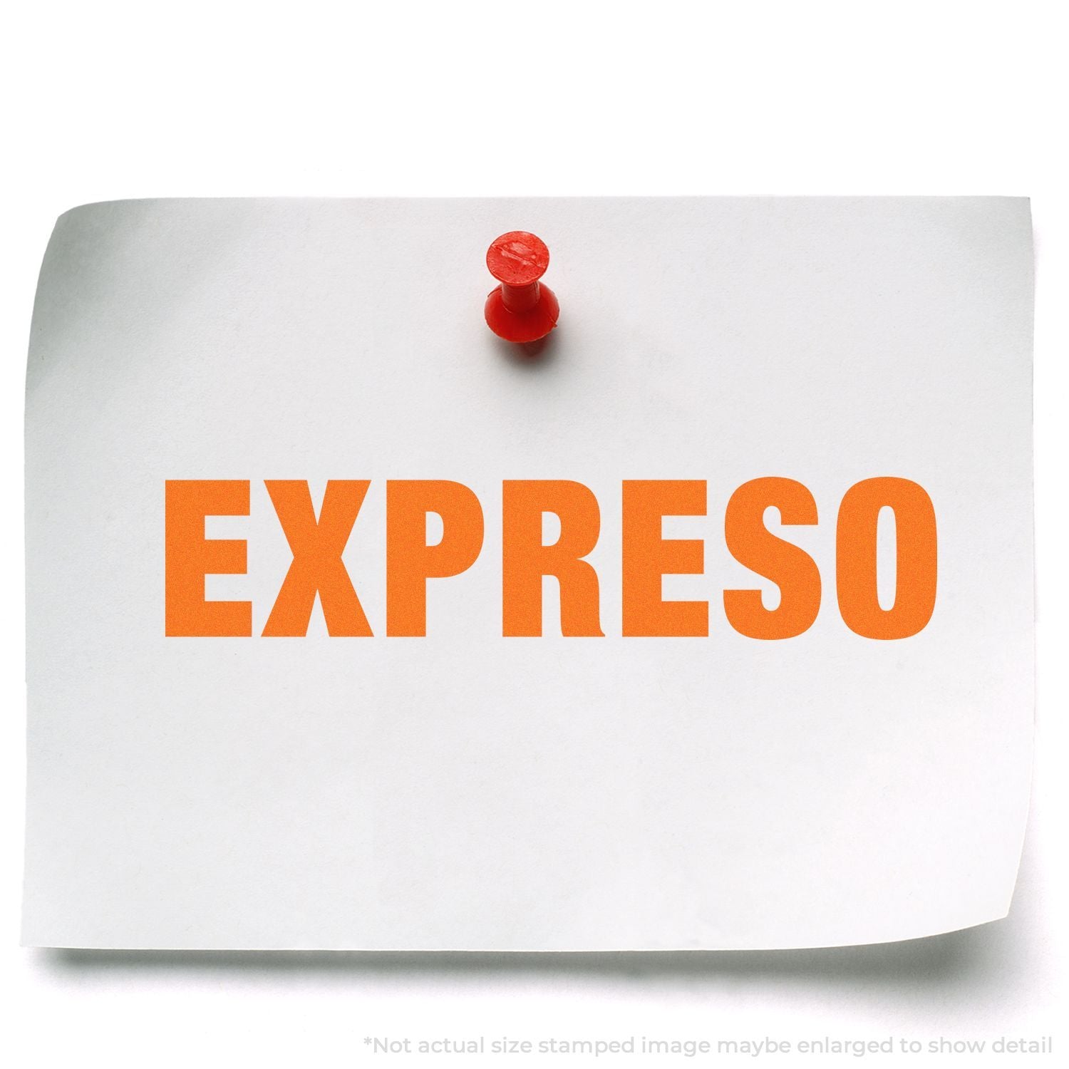 Pinned note reading EXPRESSO in orange letters, showcasing an espresso coffee brand or menu label.