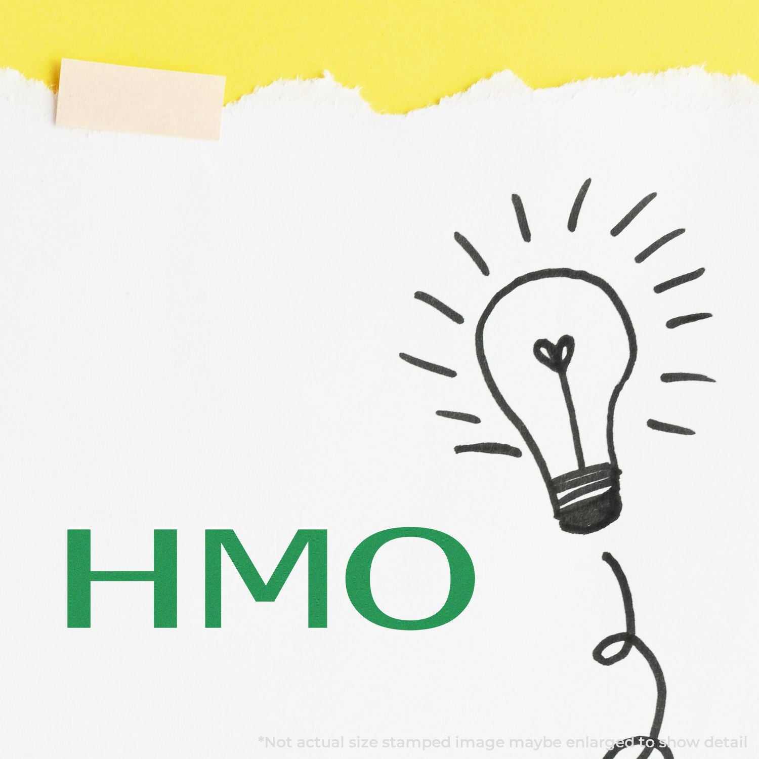 HMO insurance healthcare concept with lightbulb idea drawing and sticky note, highlighting health maintenance organization solutions.