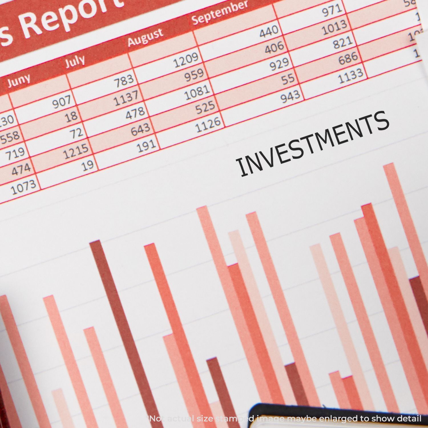 Investments chart overlay on calendar months with bar bars, highlighting monthly finance tracking and investment performance trends.