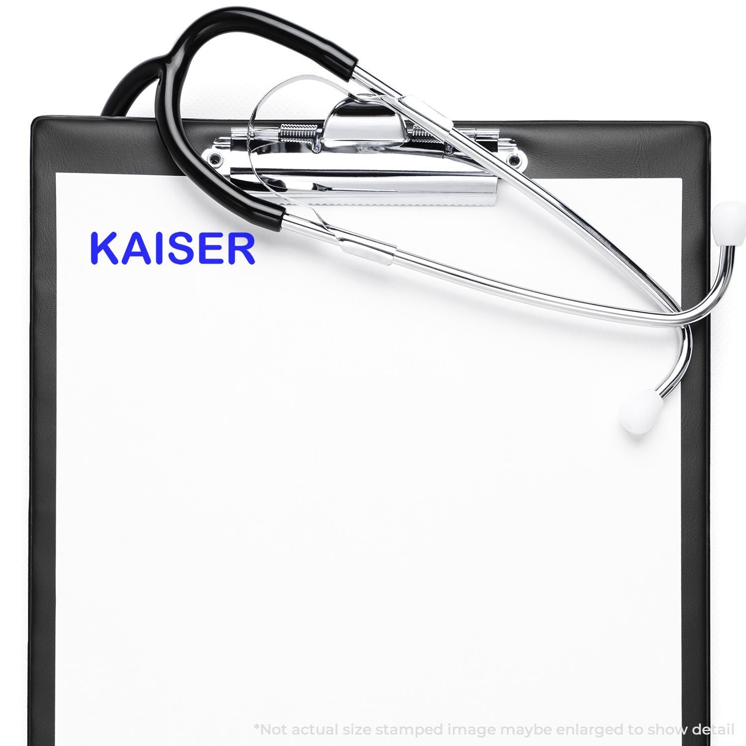 Kaiser stethoscope on medical case, showcasing diagnostic auscultation equipment for doctors and healthcare professionals for clinic use.