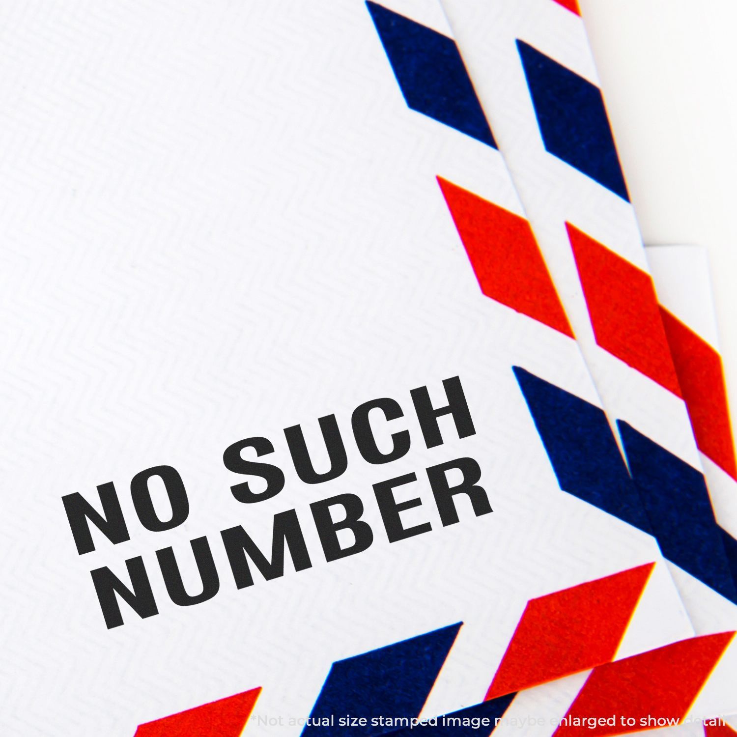 No such number stamp on patriotic red, white and blue background, indicating an invalid or unrecognized phone number.