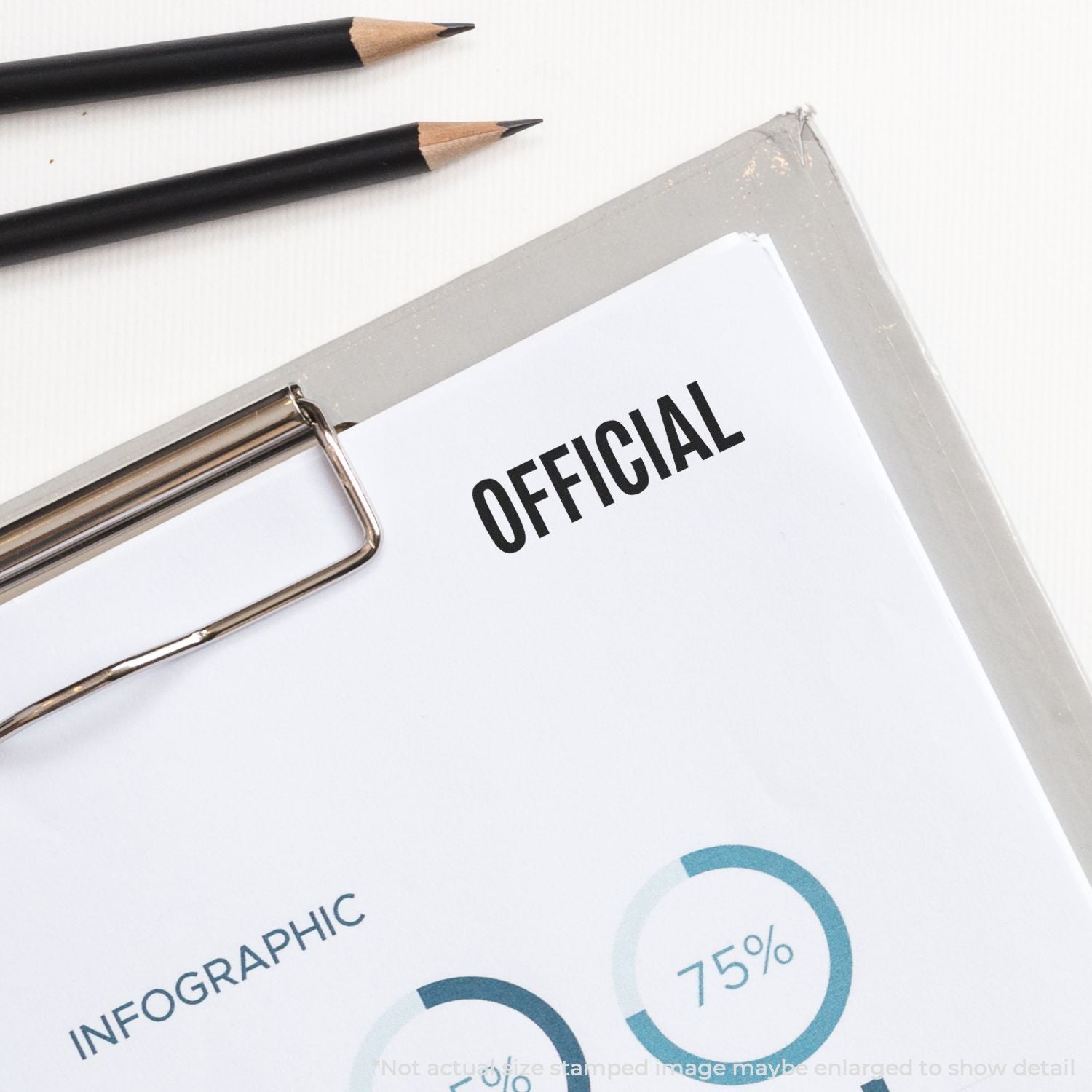 Close-up of official document stamped OFFICIAL with pencil notesillustrating verified paperwork, official status, and authentication.