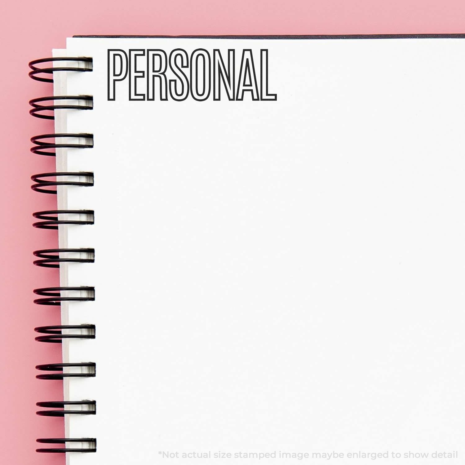 Pink spiral notebook with PERSONAL title, featuring blank space for private journaling, notes, and personal organization