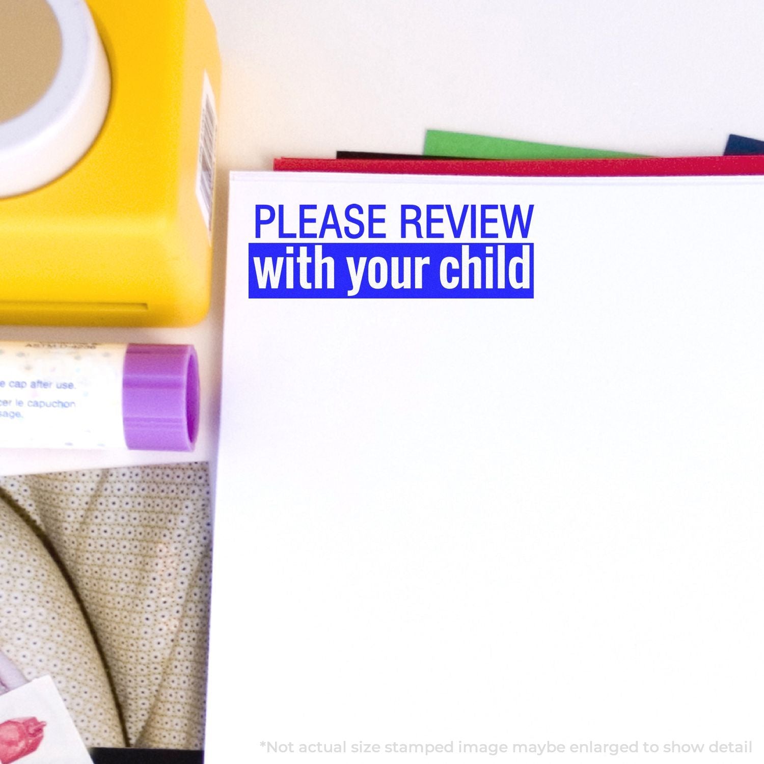 Educational hygiene reminder: Please review with your child card next to kids toothbrushes and toiletries.