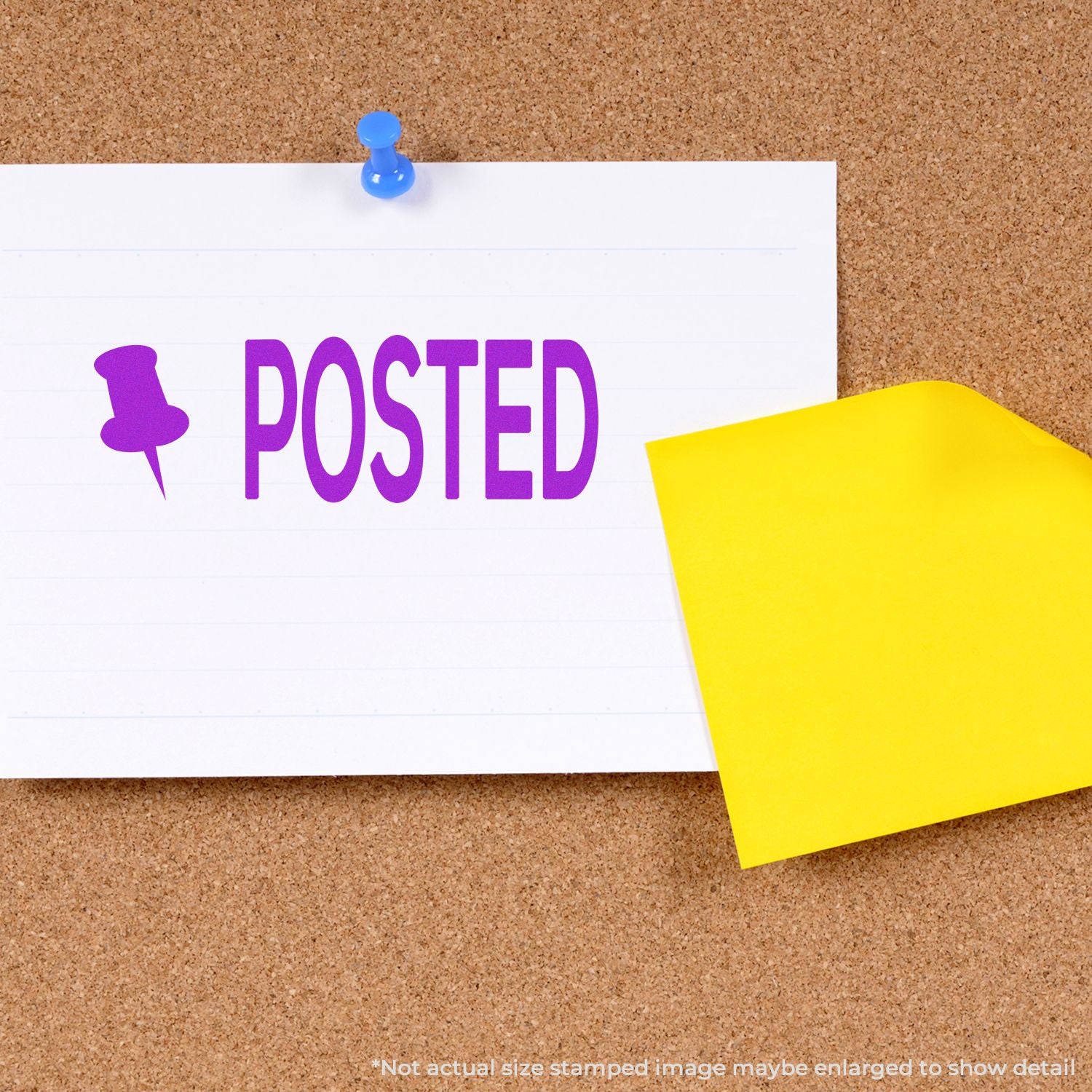 Pinned POSTED notice on a corkboard with a bright sticky note, symbolizing publishing and sharing updates.