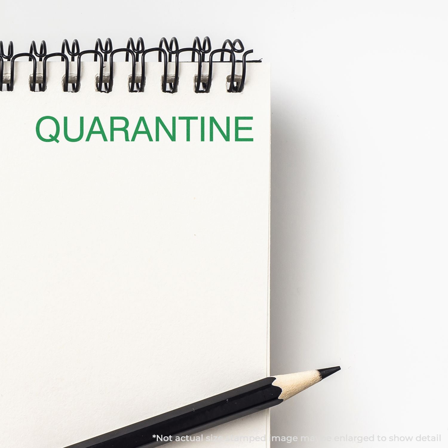 Quarantine notice sign with faux bars on white background, conveying isolation and public health safety messaging.