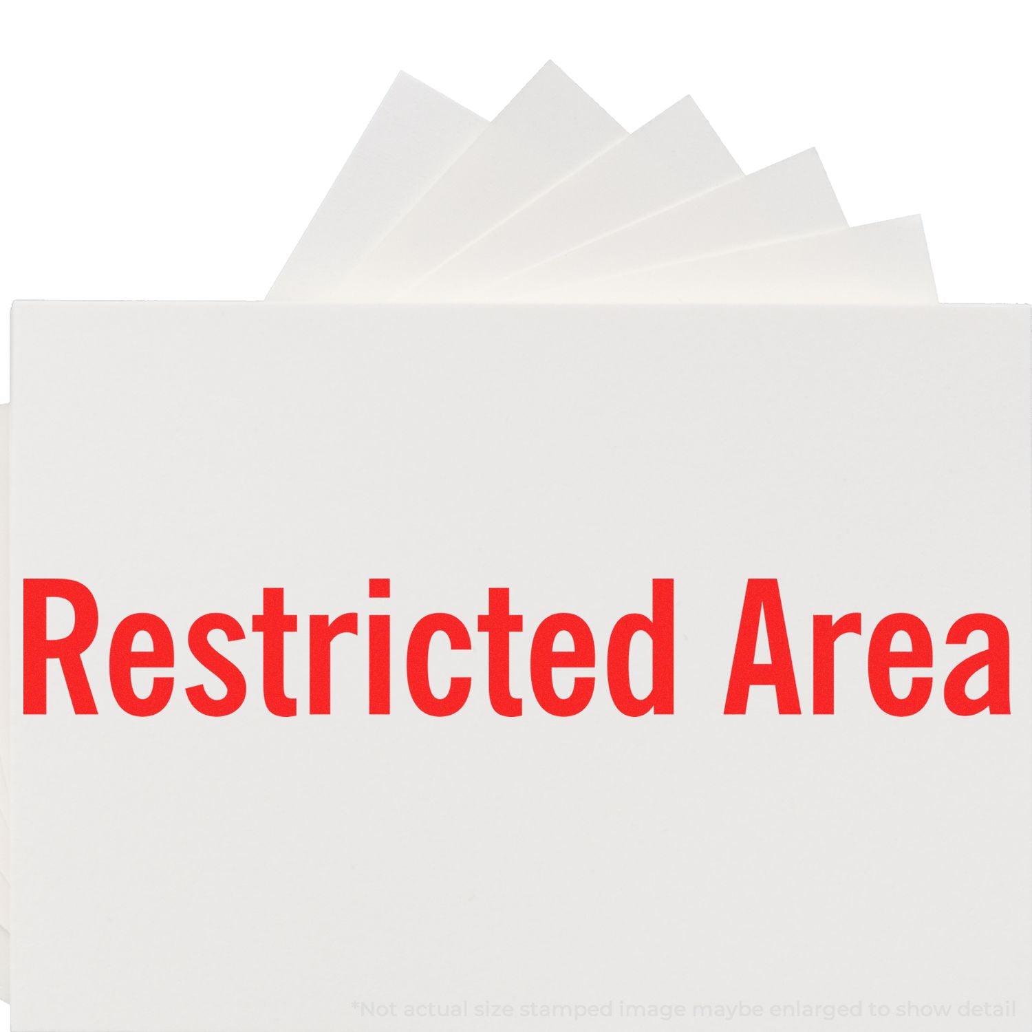 White bag labeled Restricted Area in red warning text, indicating access is limited for secure or controlled zones.