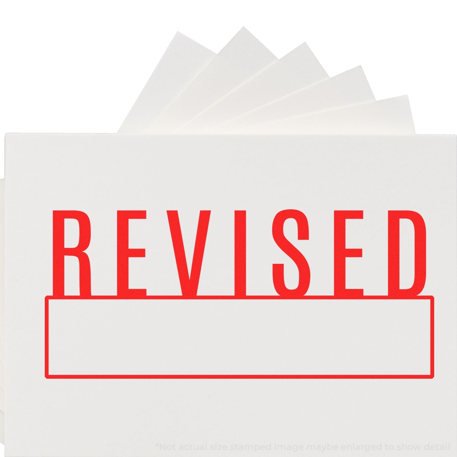 White document folders stamped REVISED in red, representing updated paperwork or edited files.