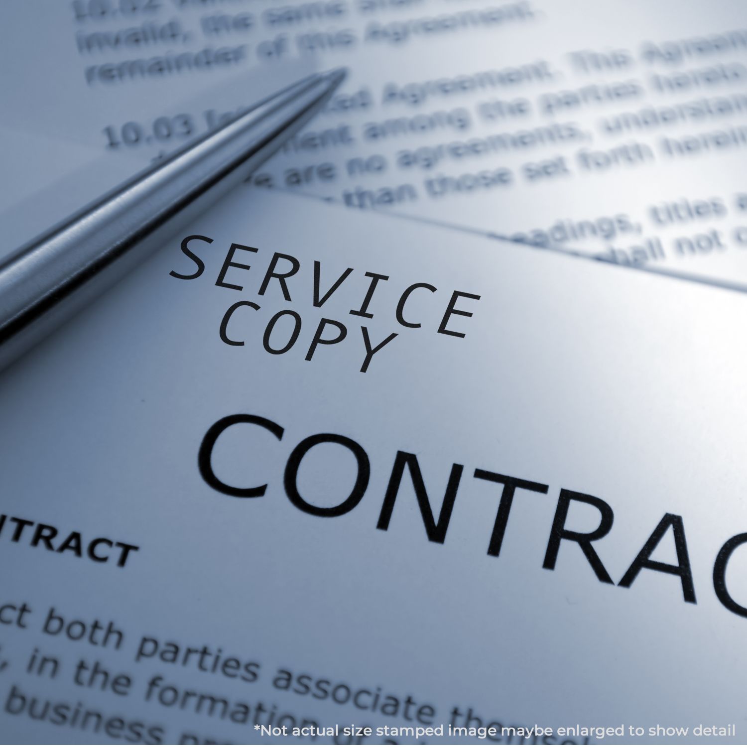 Close-up of service copy contract document with pen, legal agreement paper background, business contract concept.