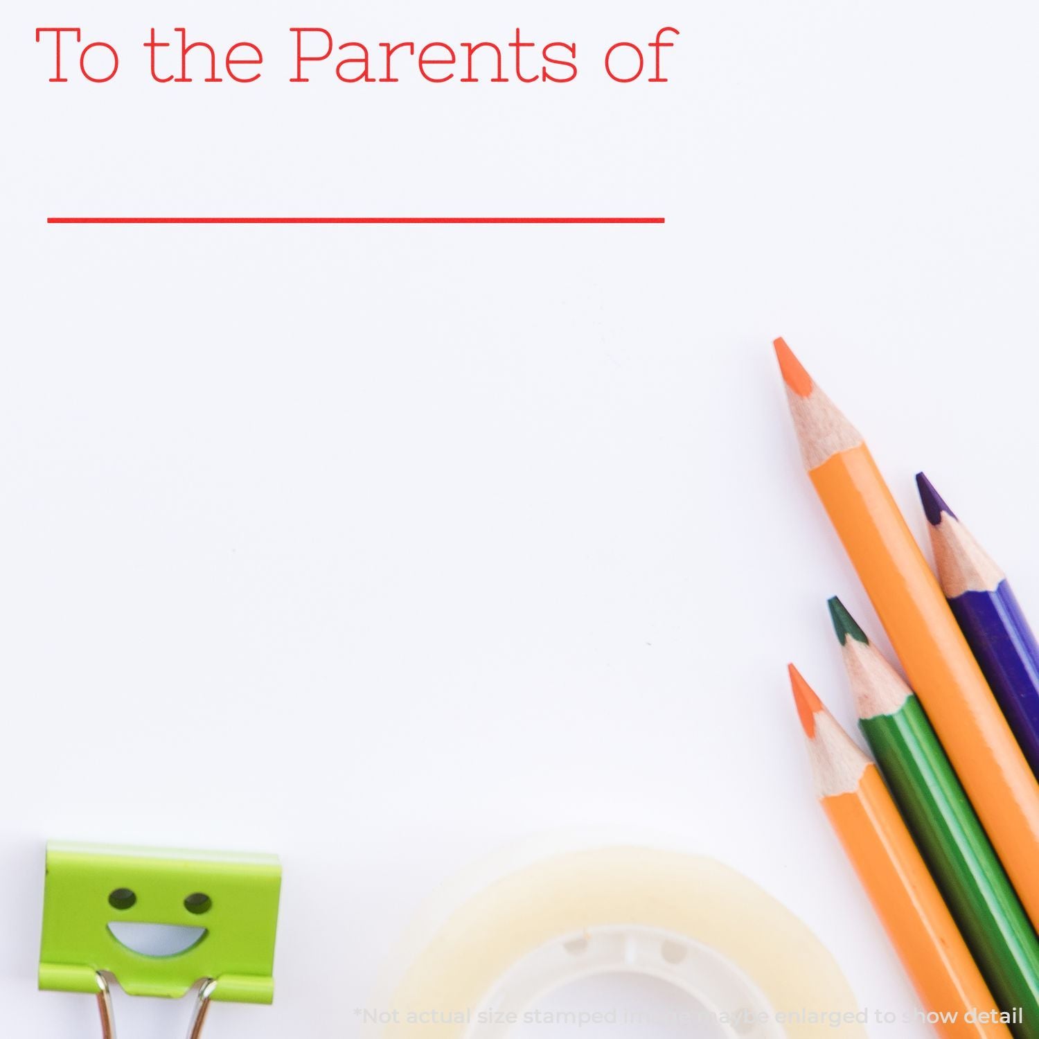 To the Parents of letter headline with school pencils and desk supplies for parent communication and education.