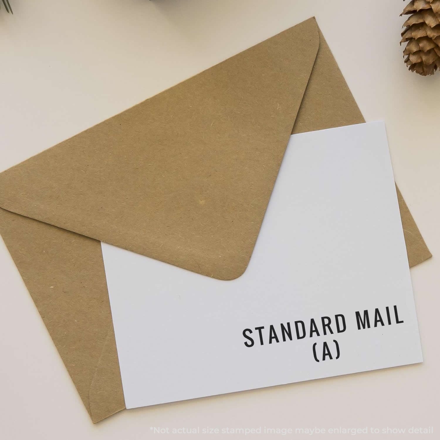 Standard Mail branded stationery card with kraft paper envelope, showcasing eco-friendly custom mailing packaging for business.