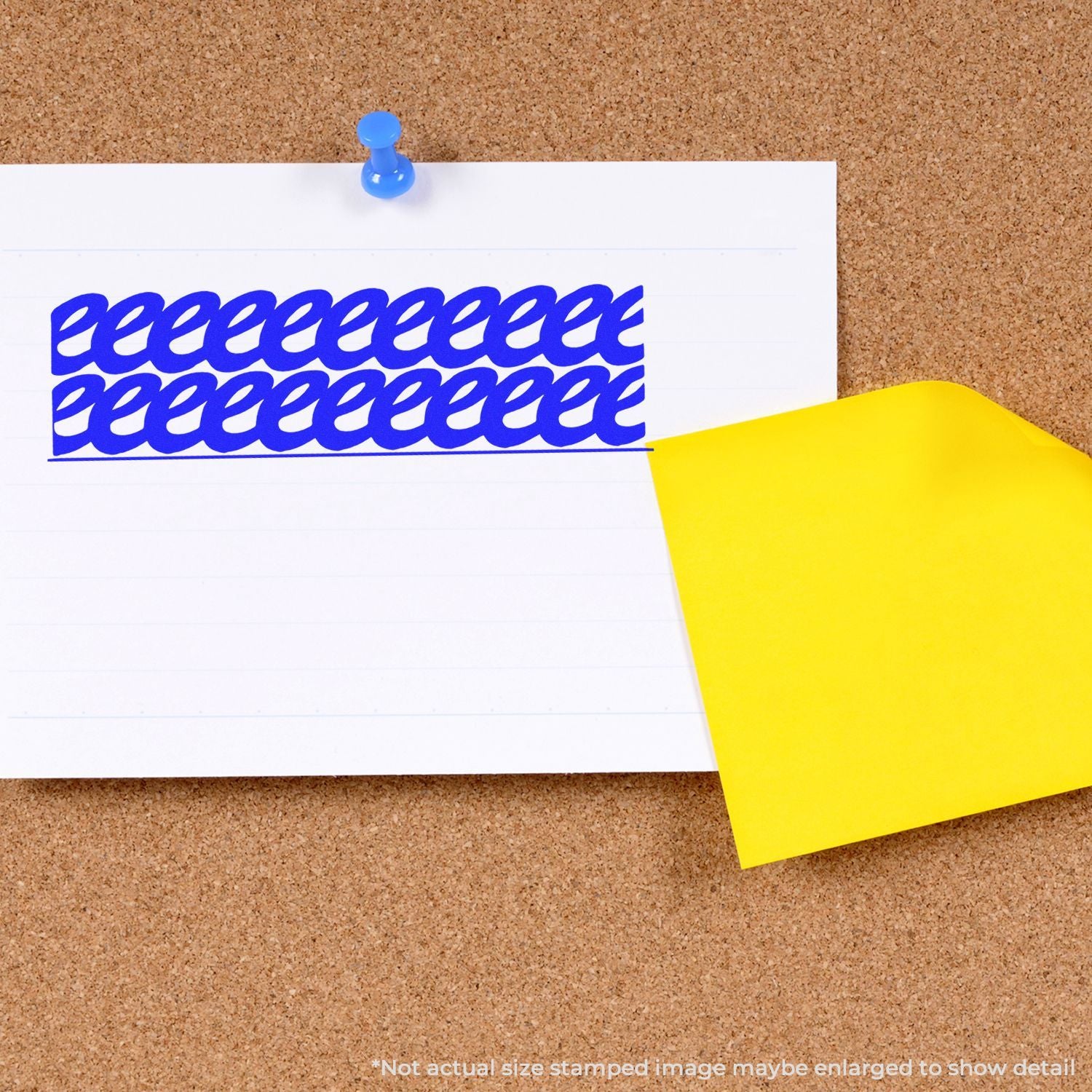 Pinned stamped note and yellow sticky reminder on corkboard, illustrating office organization and documentation.
