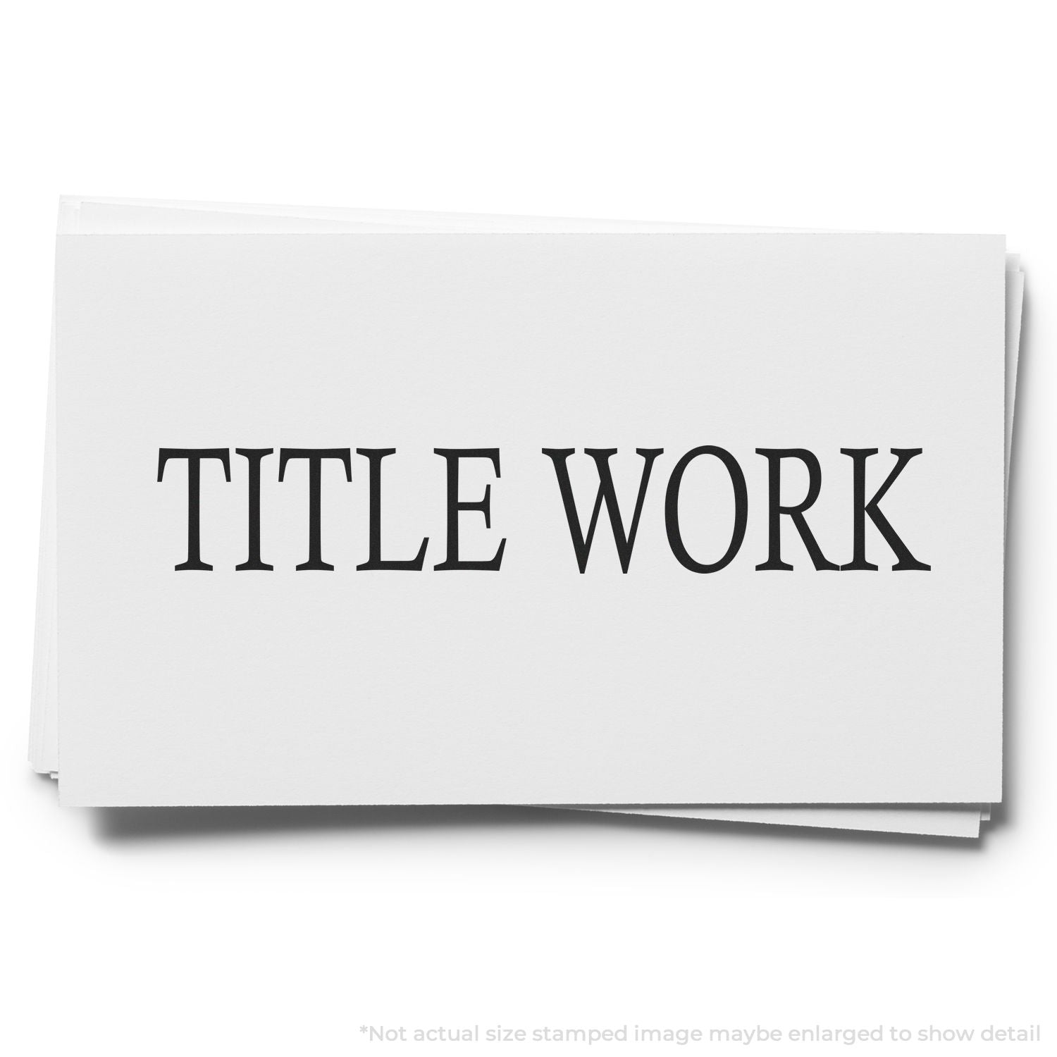Stack of white title work cards with bold black serif text on a clean minimalist background