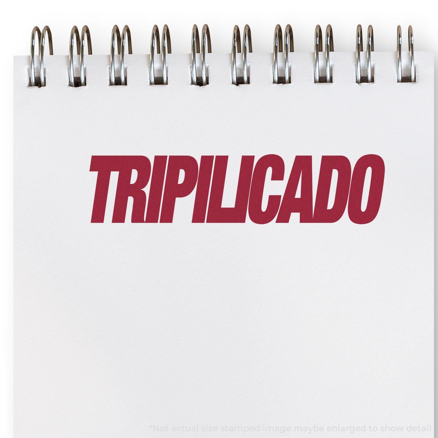 Triplicado document branding with metal staples, indicating a triple-printed or duplicated paperwork offer.