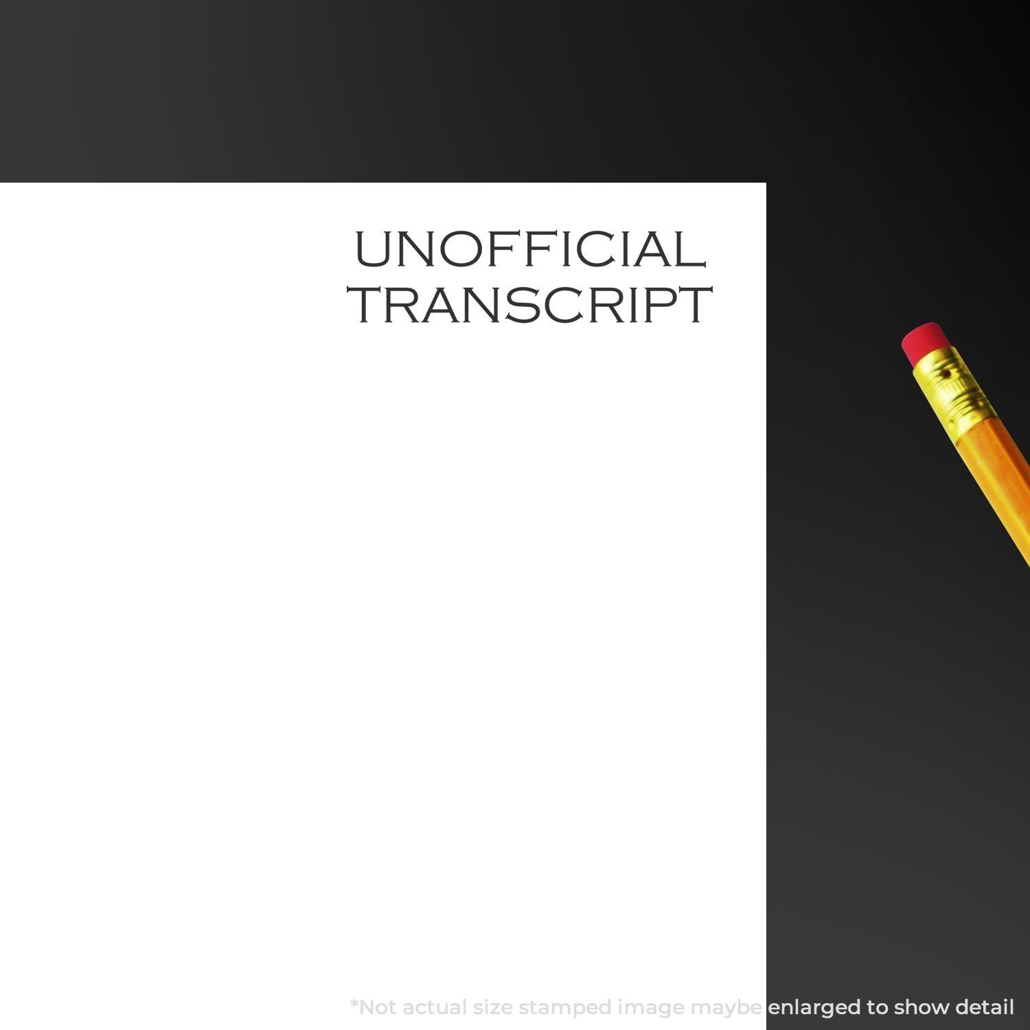 Unofficial transcript document with pencil, representing academic records and school transcript verification.