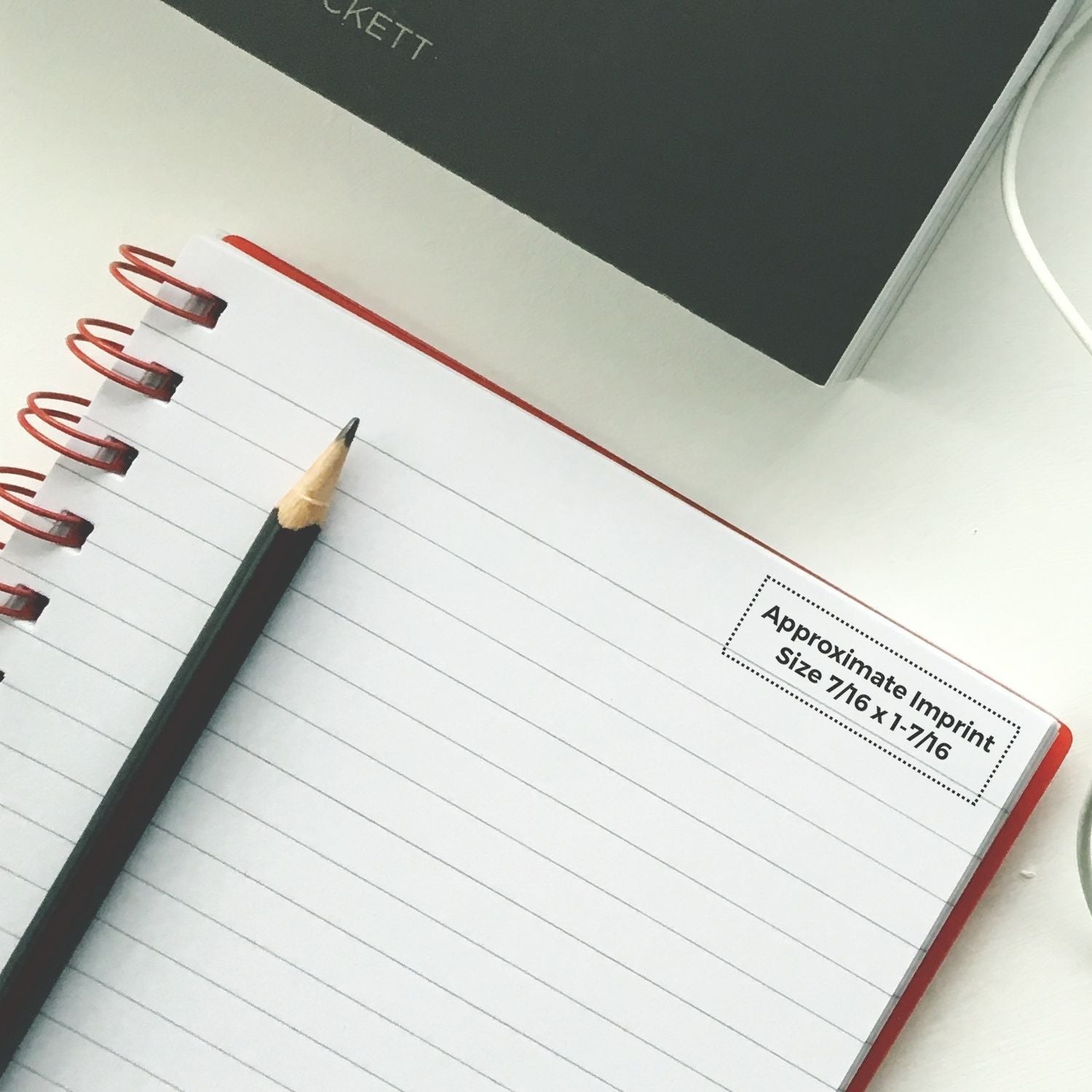 Super Slim 1442 Pre Inked Stamp 1 2 X 1 5 8 Size Overlay