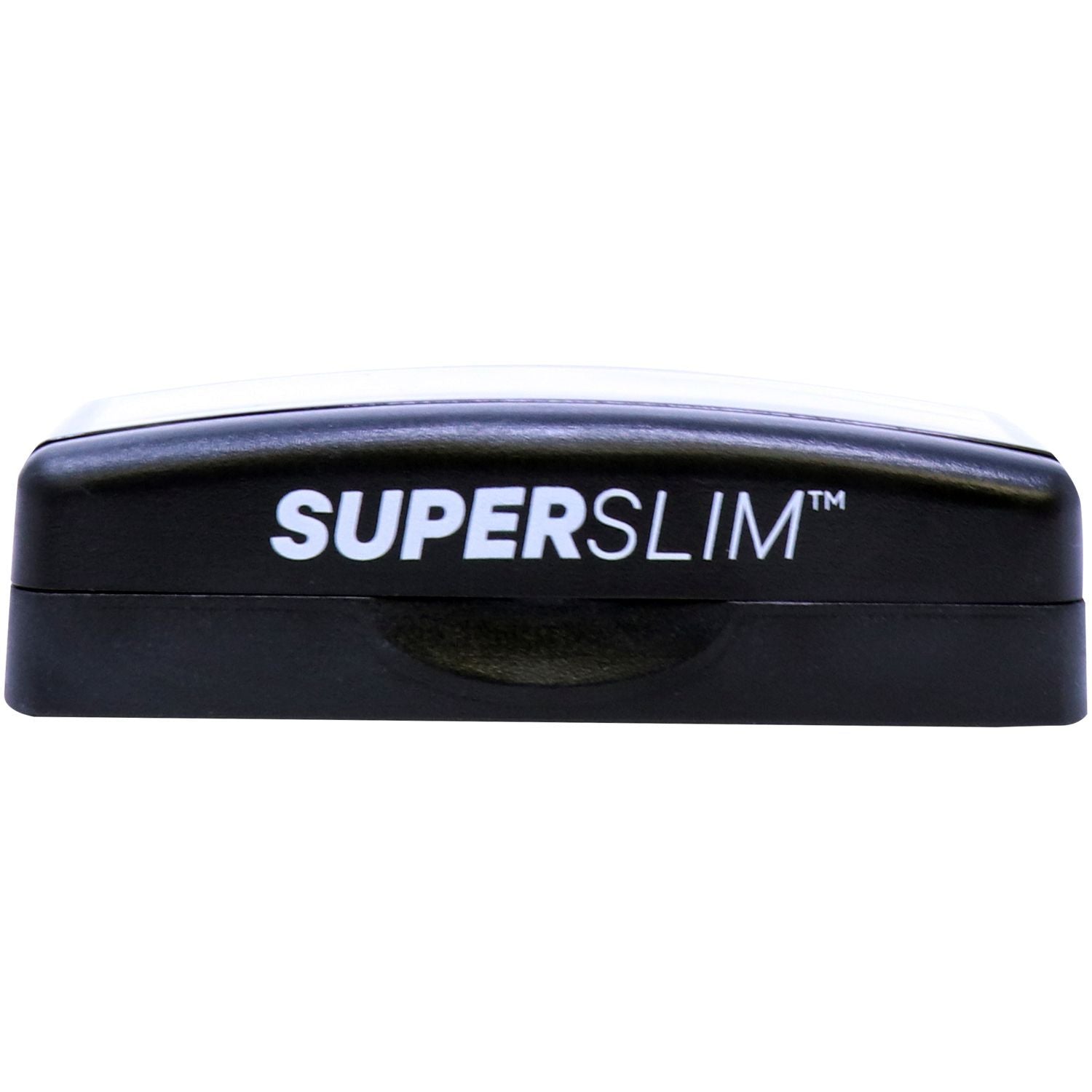 SuperSlim™ black personal grooming device close-up highlighting the SuperSlim logo, product branding for slim grooming care.