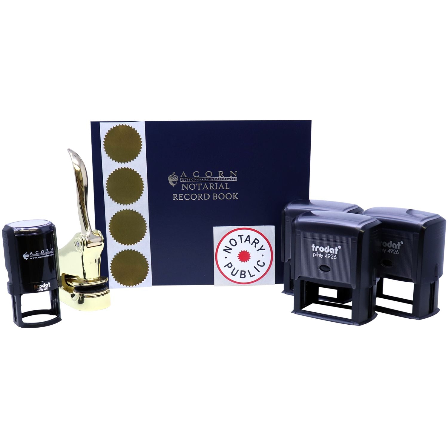 Supreme Gold Notary Seal Package with Self-Inking Stamps Main Image