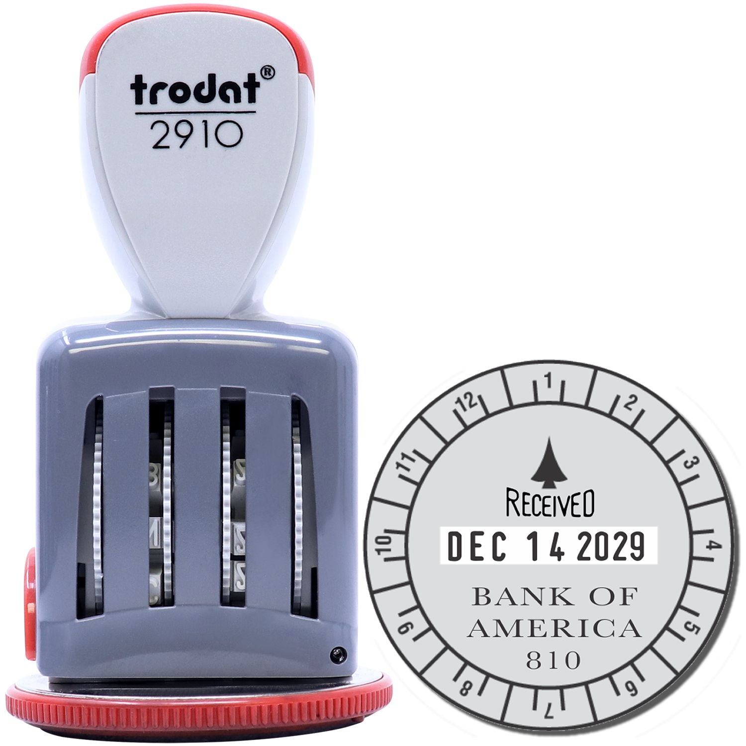 Trodat 2910-U-12 Die Plate Date Stamp with 12 Hour Dial Main Image