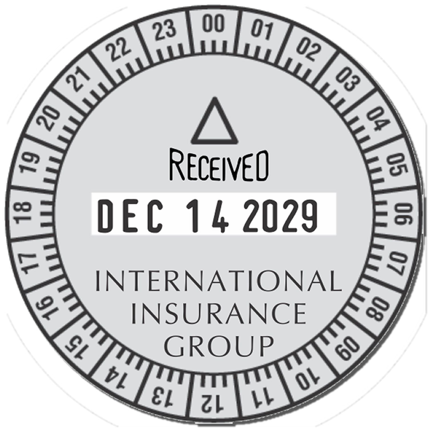 Trodat 2910-U-24 Die Plate Date Stamp with 24 Hour Dial Enlarged Imprint