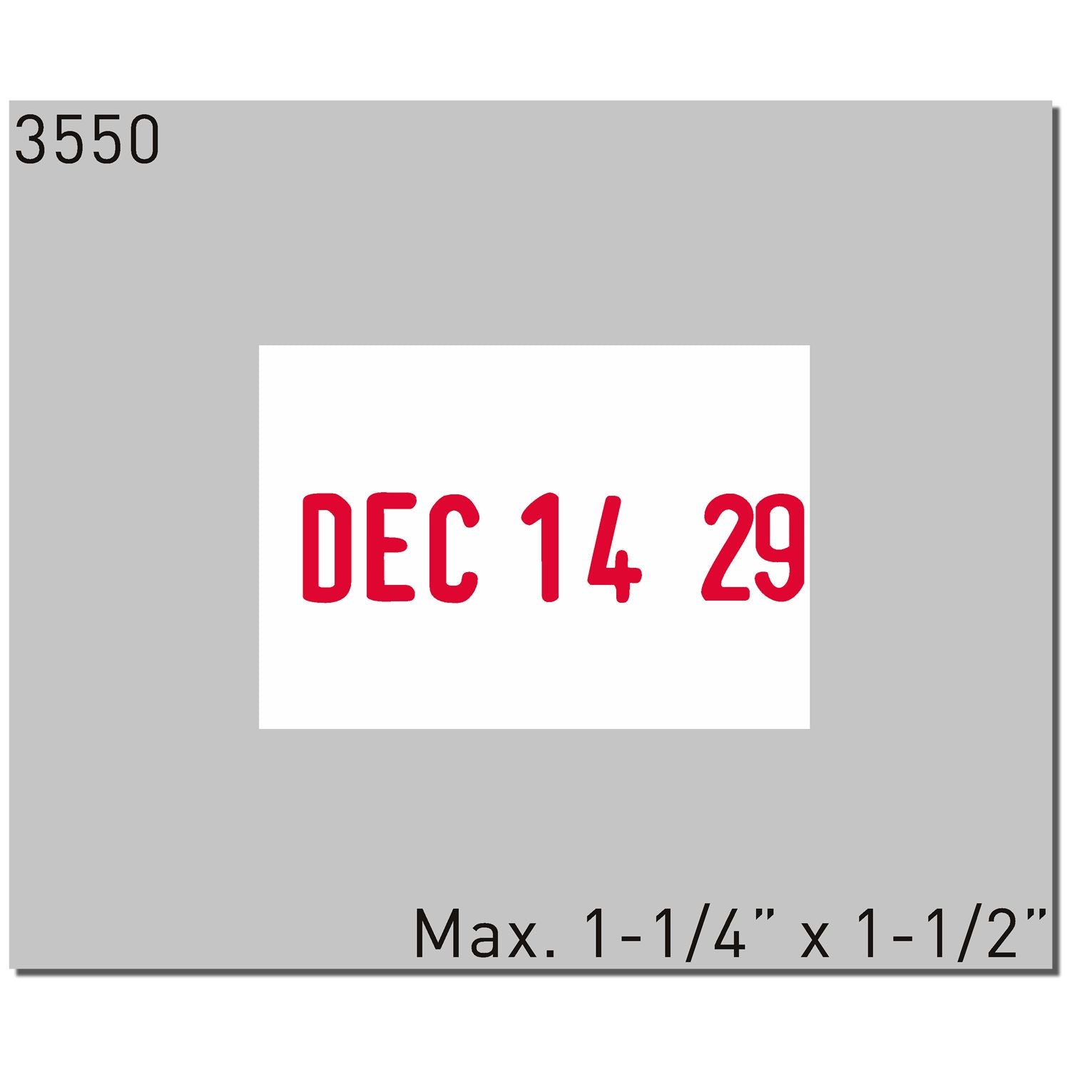 Trodat 3550 Die Plate Date Stamp 1-1/4 x 1-1/2 Enlarged Imprint