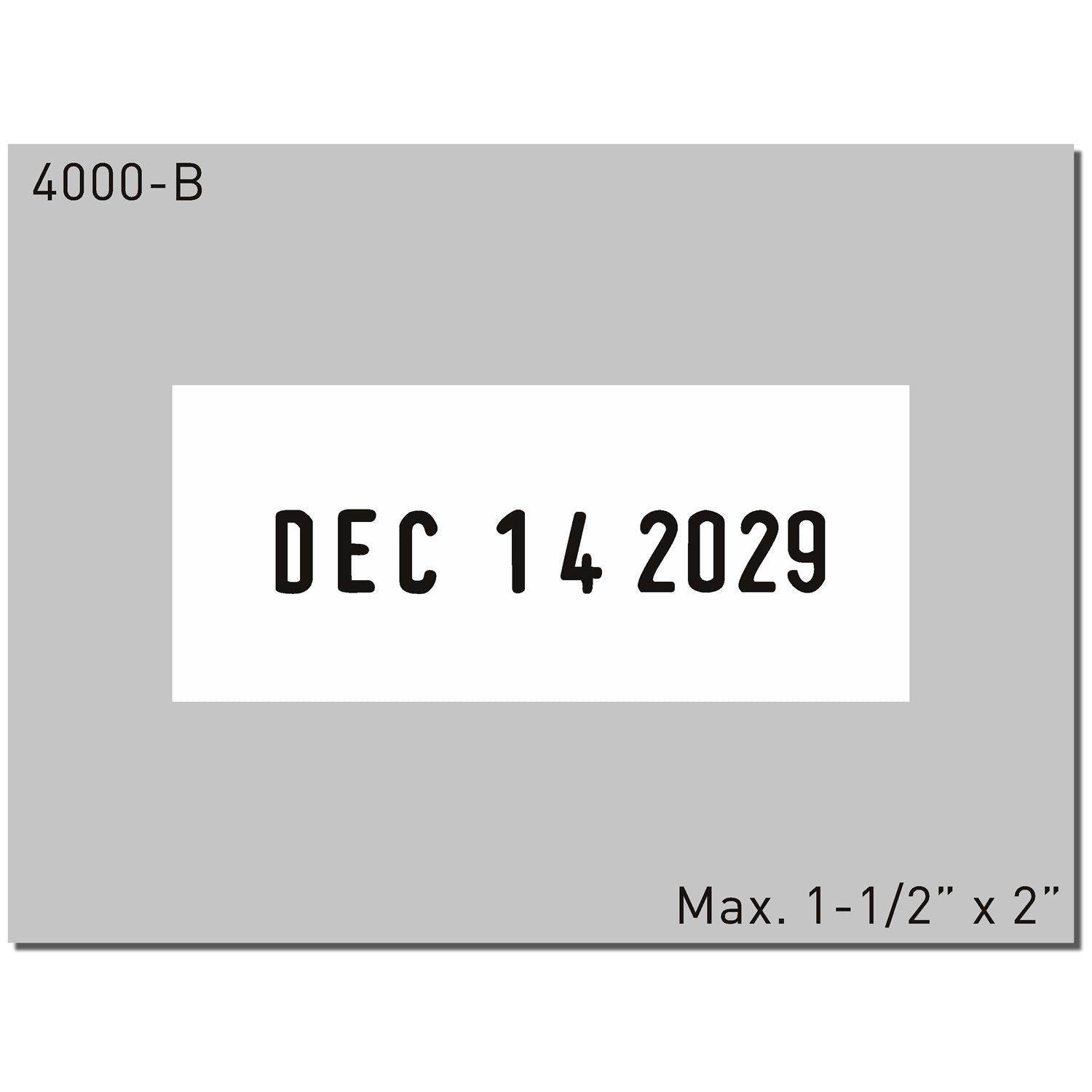 Trodat 4000-B Die Plate Date Stamp 1-1/2 x 2 Enlarged Imprint