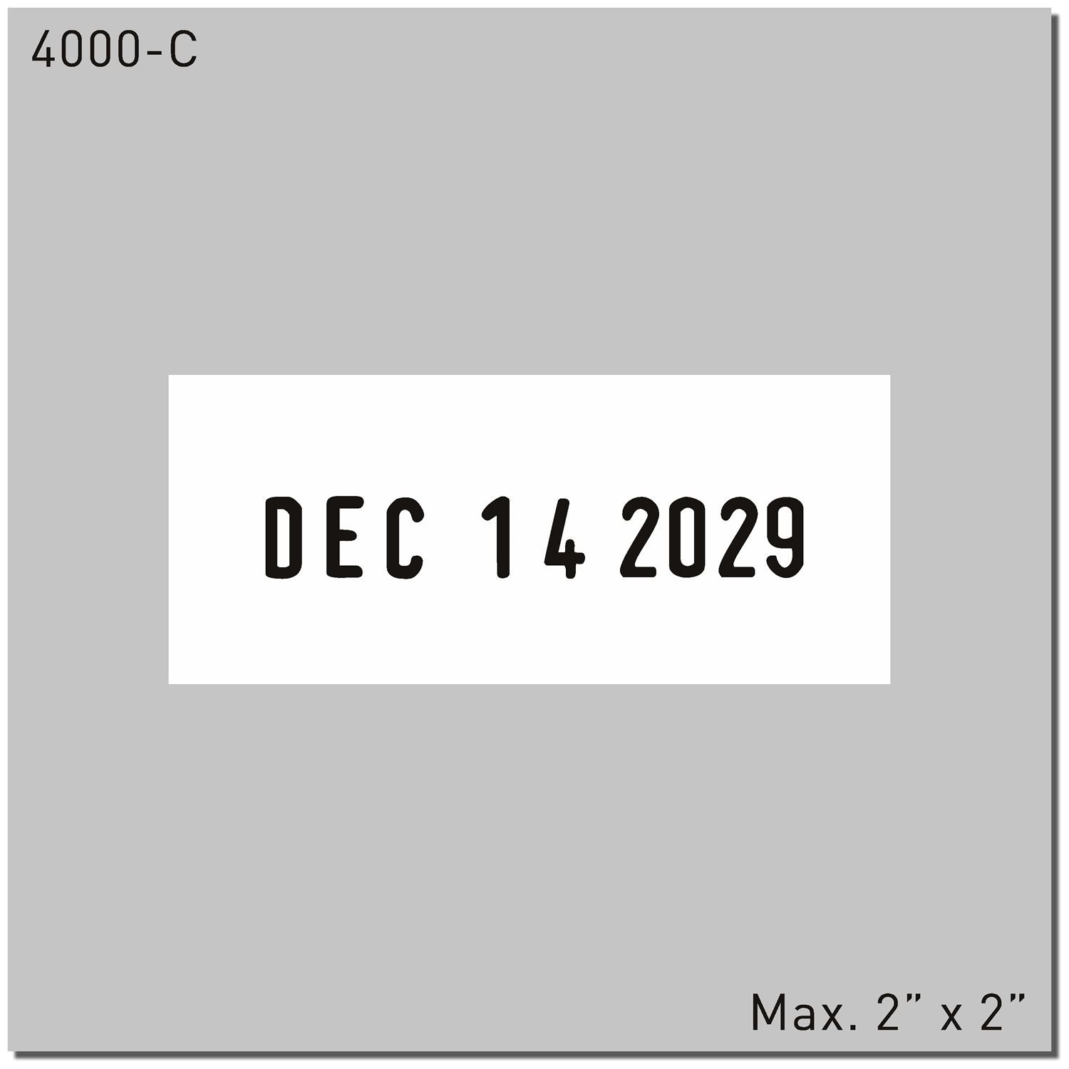 Trodat 4000-C Die Plate Date Stamp 2 x 2 Enlarged Imprint