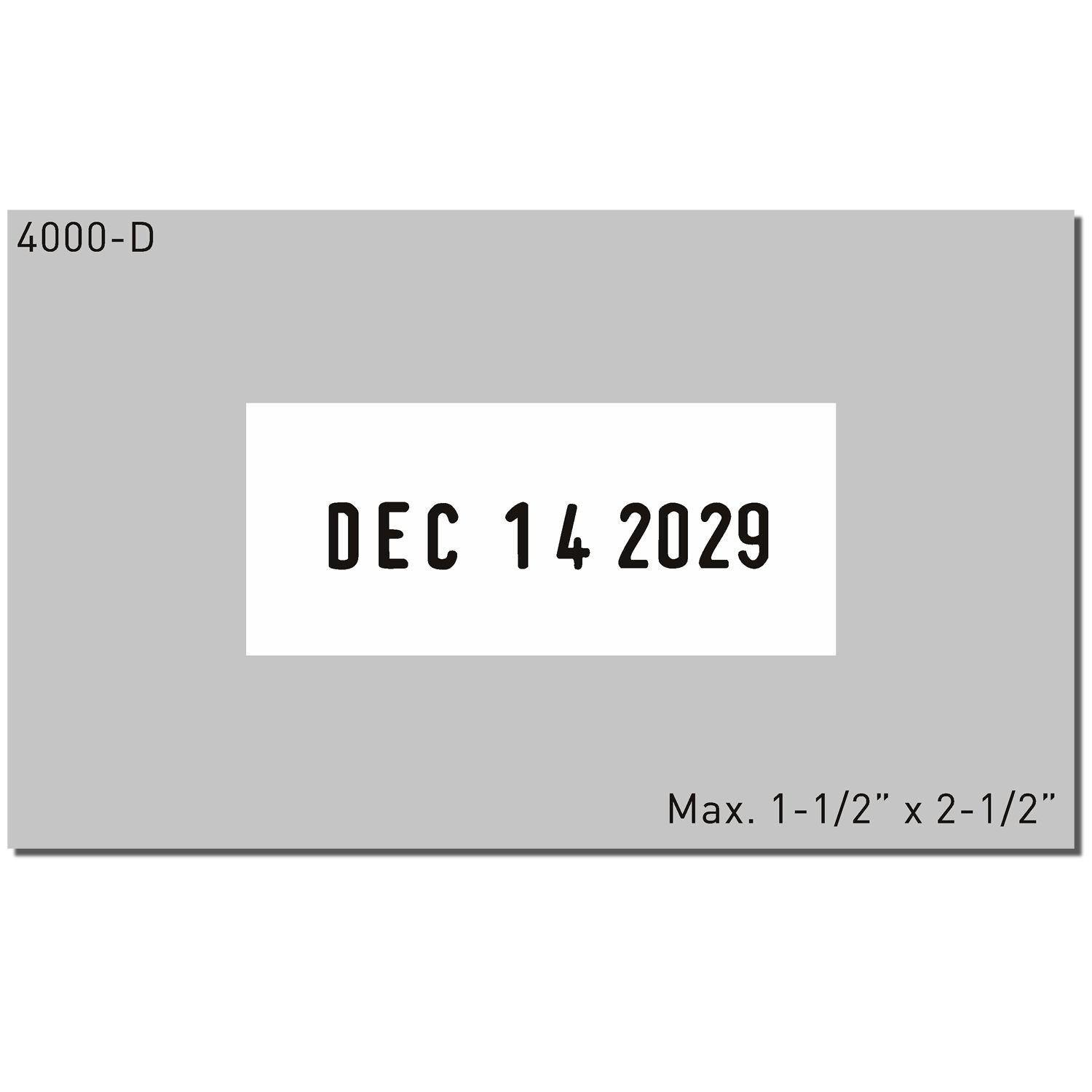 Trodat 4000-D Die Plate Date Stamp 1-1/2 x 2-1/2 Enlarged Imprint