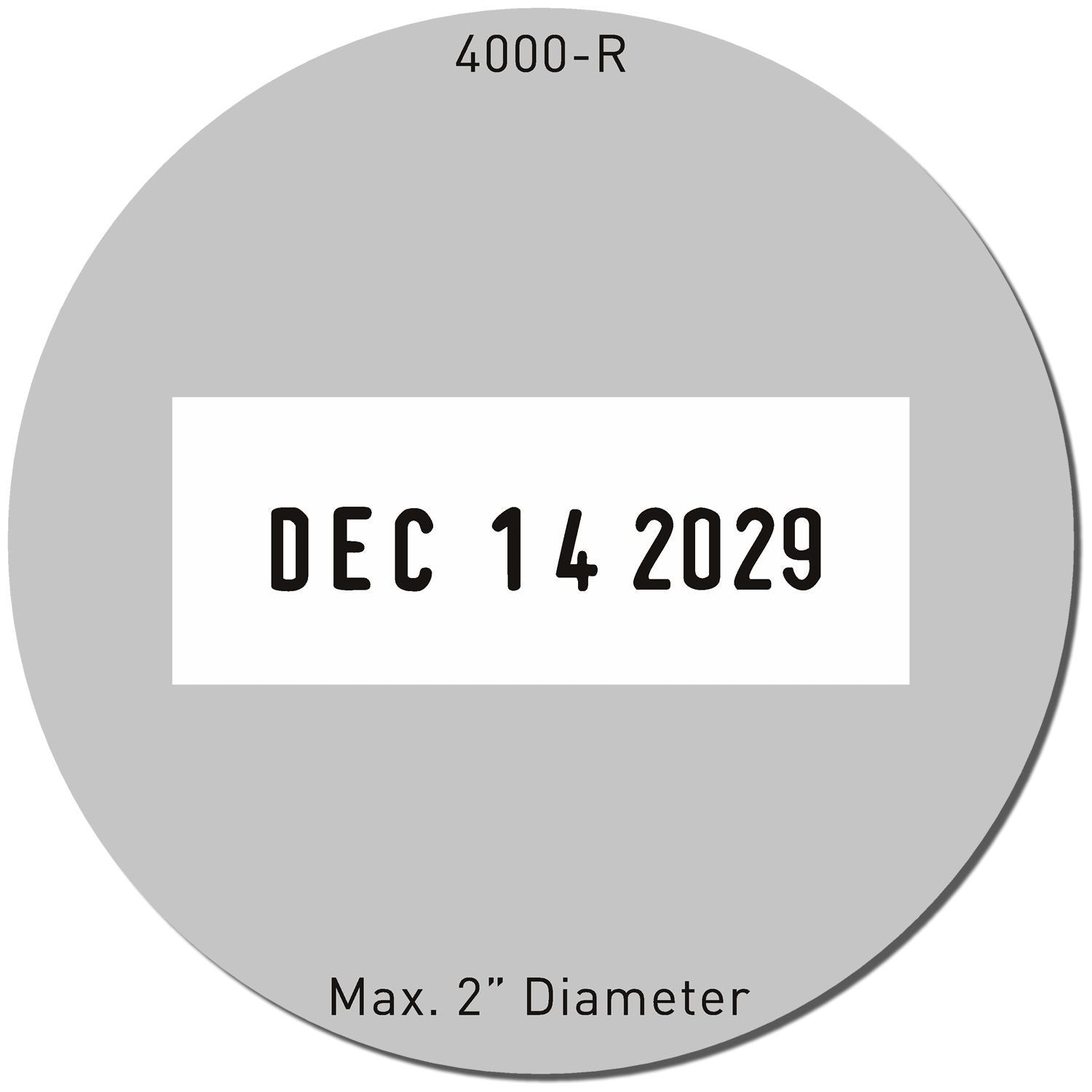 Trodat 4000-R Die Plate Date Stamp 2 Inch Diameter Enlarged Imprint