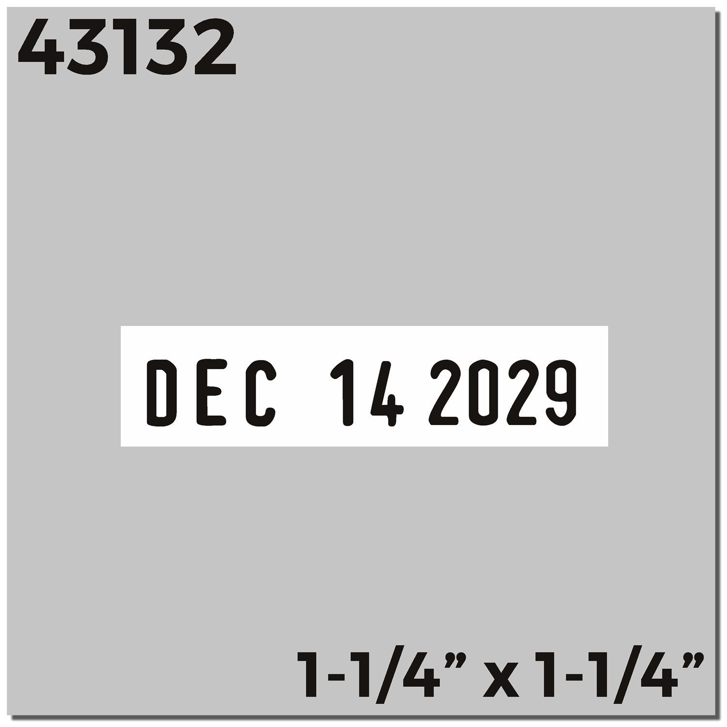 Trodat 43132 Date Stamp 1-1/4 x 1-1/4 DS-43132 Enlarged Imprint