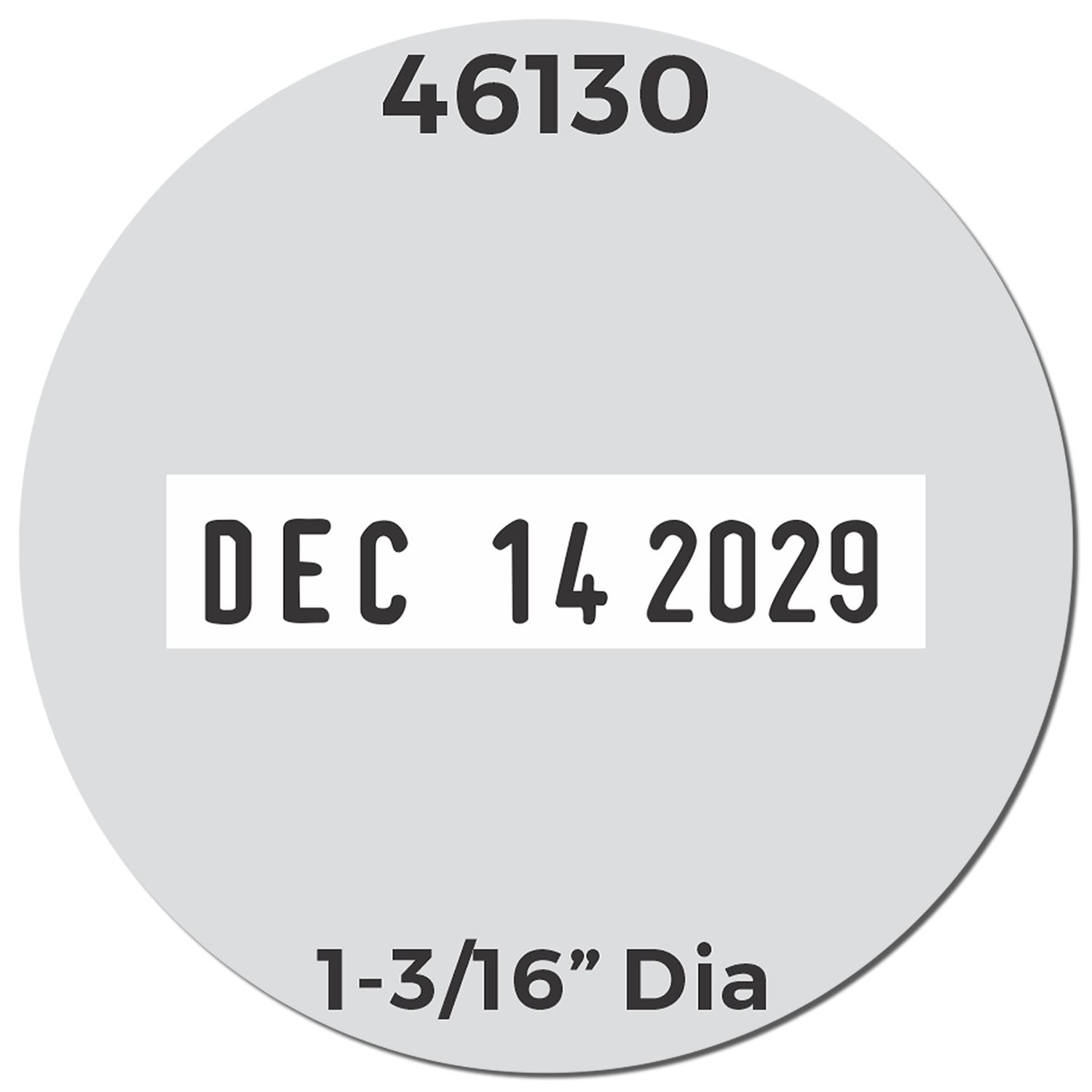 Trodat 46130 Date Stamp 1-3/16 Diameter DS-46130 Enlarged Imprint