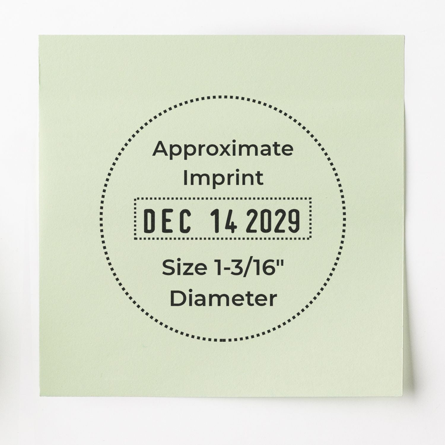 Trodat 46130 Date Stamp 1-3/16 Diameter DS-46130 Size Overlay