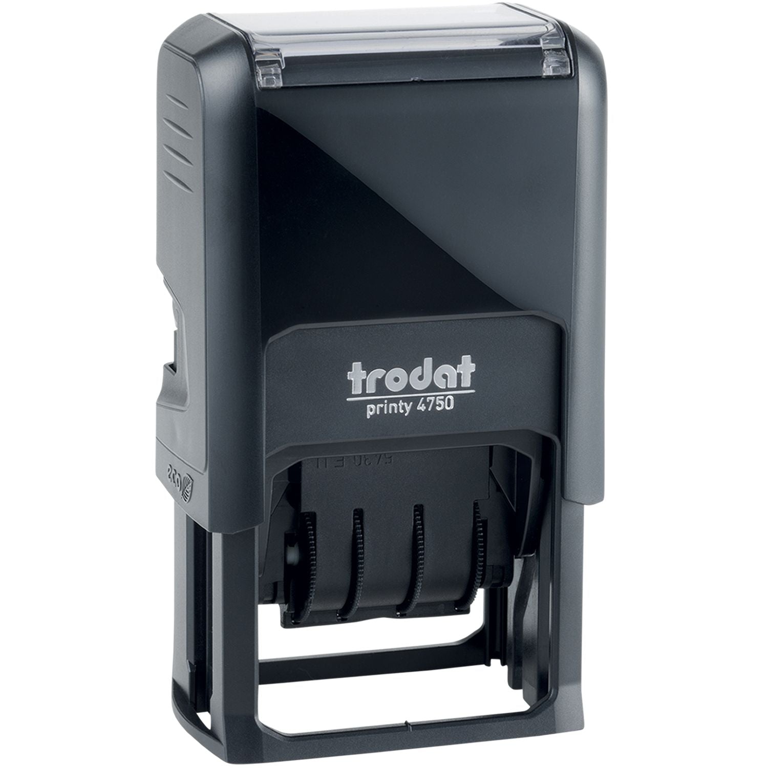 Trodat Printy 4750 self-inking rubber stamp on a white background.