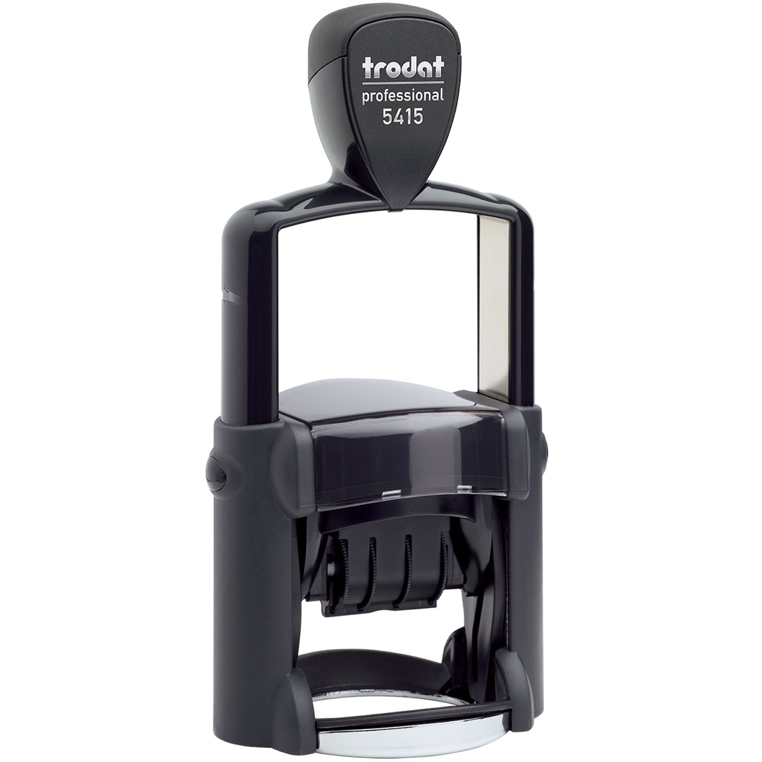 Trodat Professional 5415 self-inking date stamp with black durable body and adjustable numbering mechanism