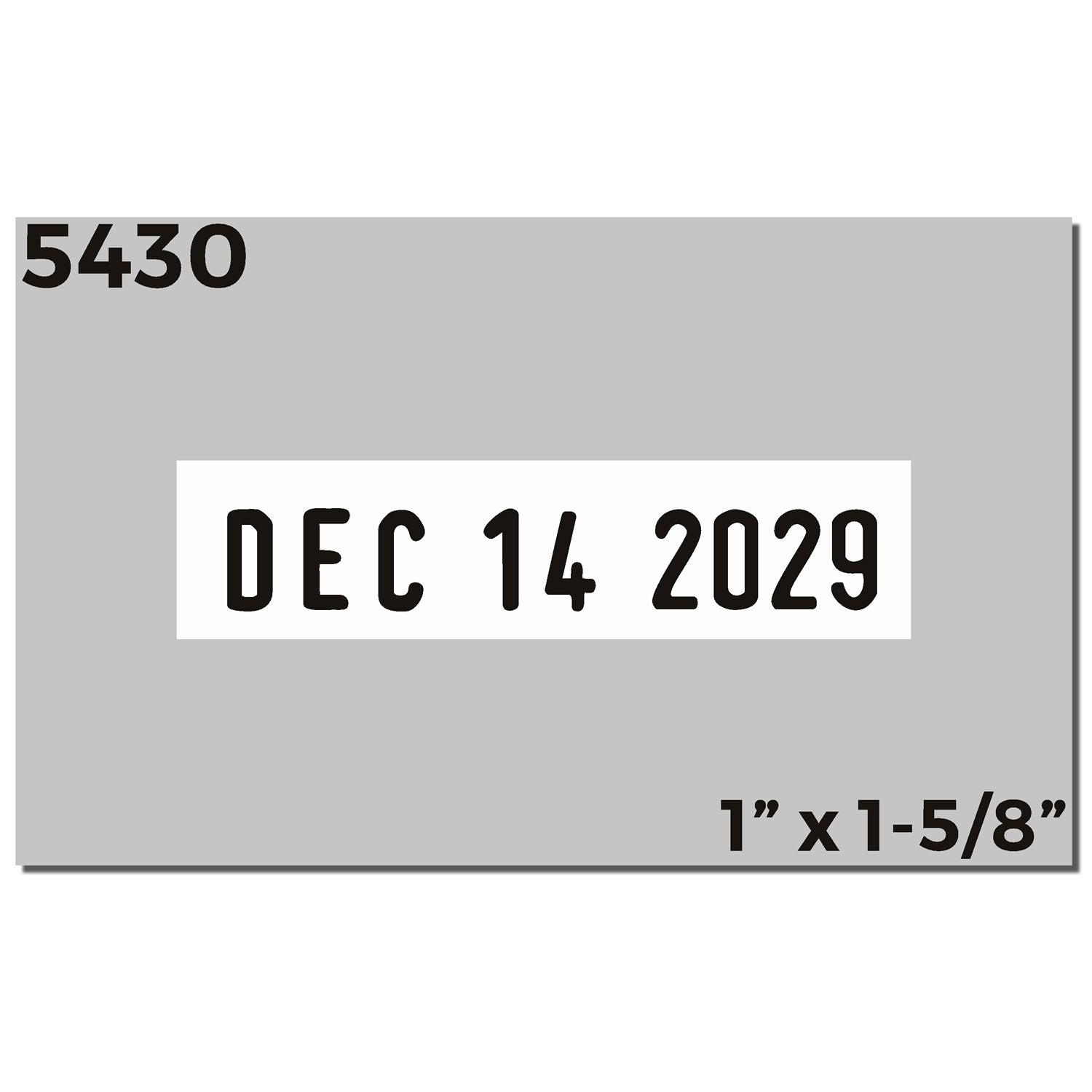 Trodat 5430 Heavy Duty Date Stamp 1 x 1-5/8 DS-5430 Enlarged Imprint