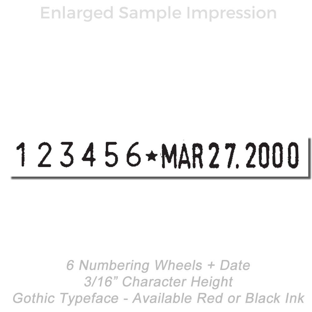 Wide Frame Automatic Number Stamp Model 307-NG Imprint Example