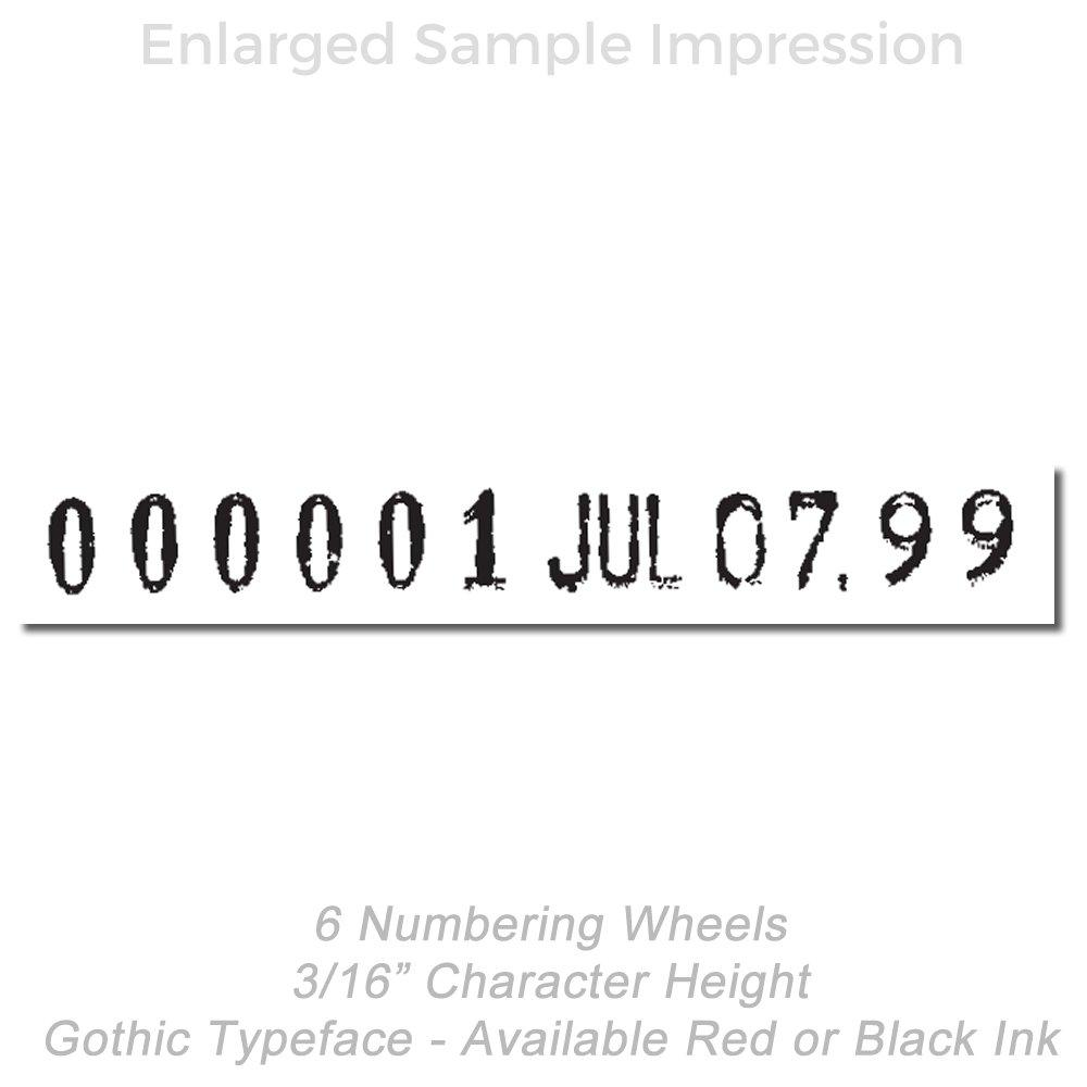 Wide Frame Hand Numbering Machine Model ND6K Imprint Example