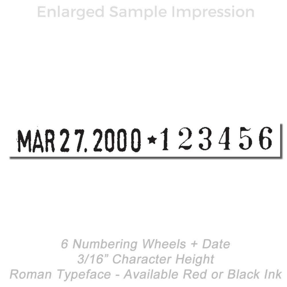 Wide Frame Numbering Machine Model 307-DR Imprint Example