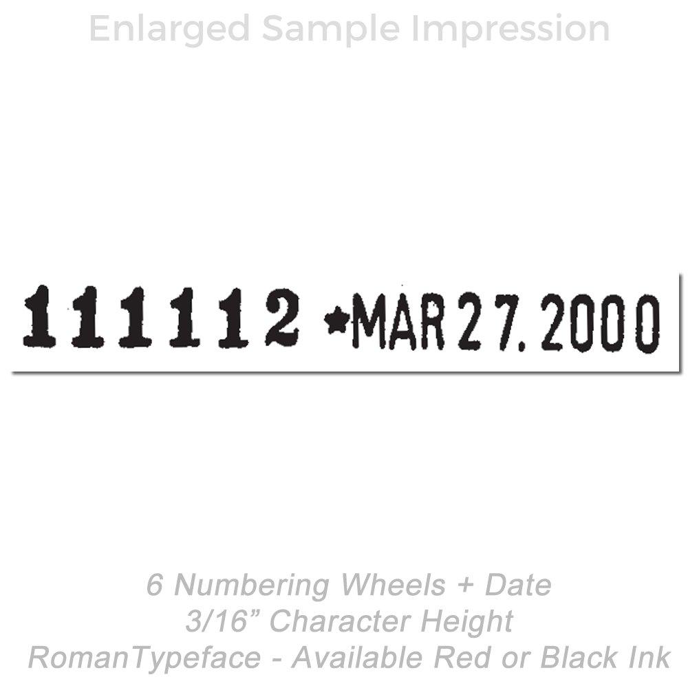 Wide Frame Numbering Machine Model 307-NR Imprint Example