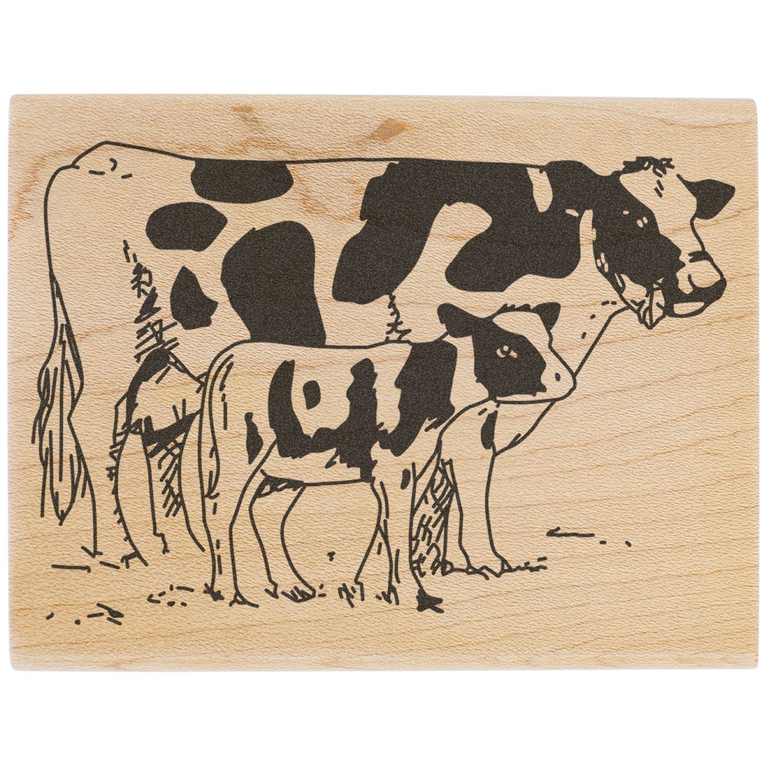 Black and white Holstein cow illustration on a wood background, rustic dairy farm art.