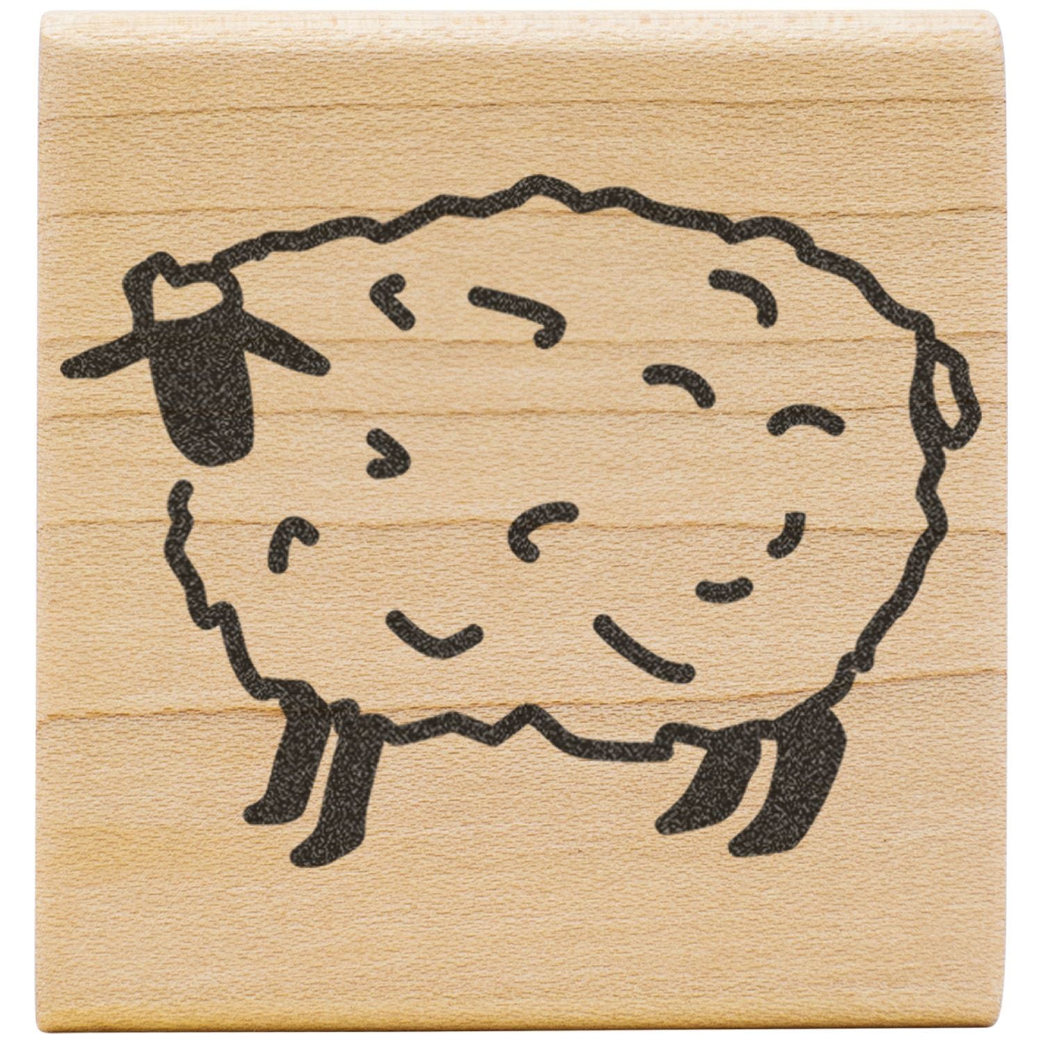 Sheep illustration on a wooden background, simple farm animal icon for rustic decor or crafting designs