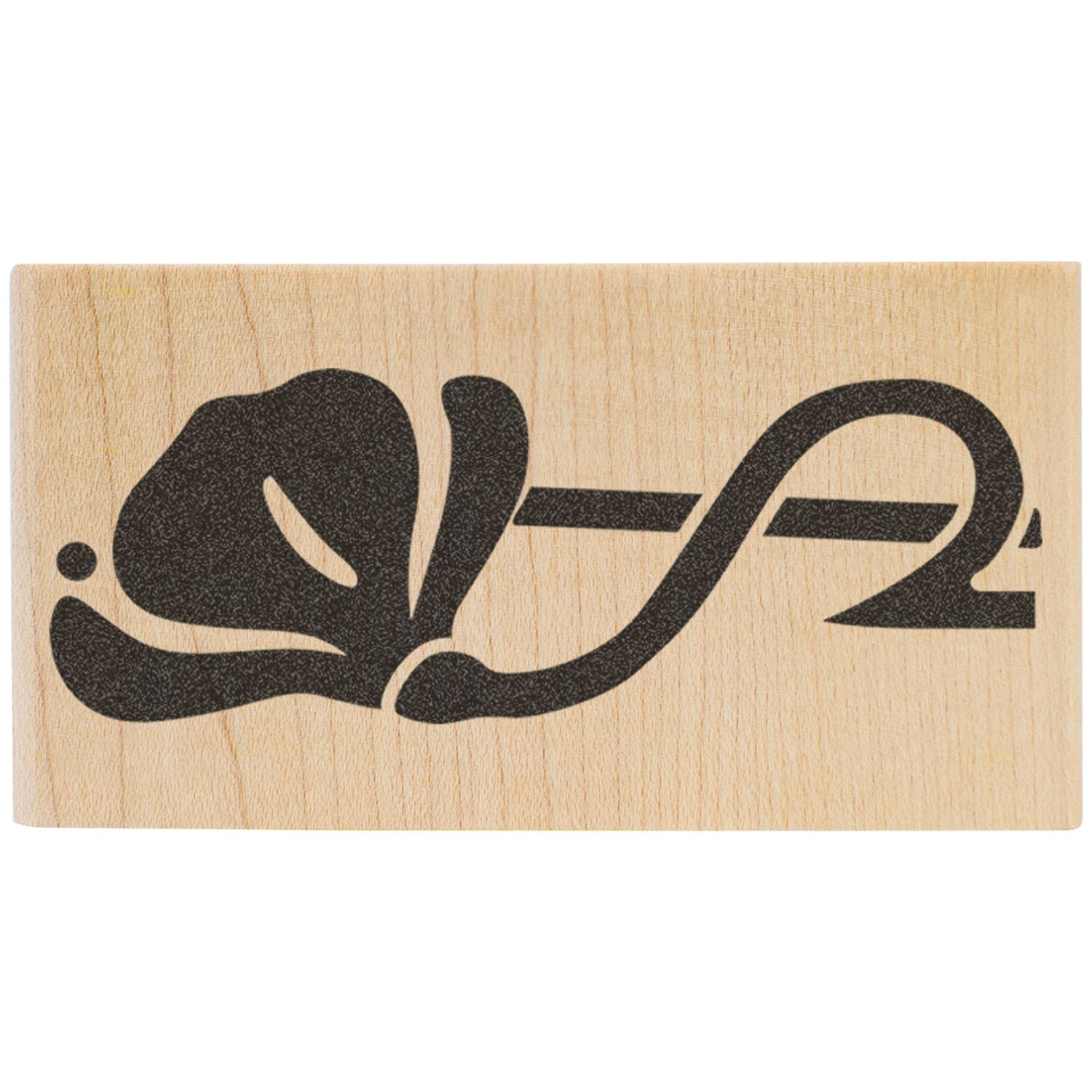 Stylized black LOVE lettering engraved on a natural wooden block.