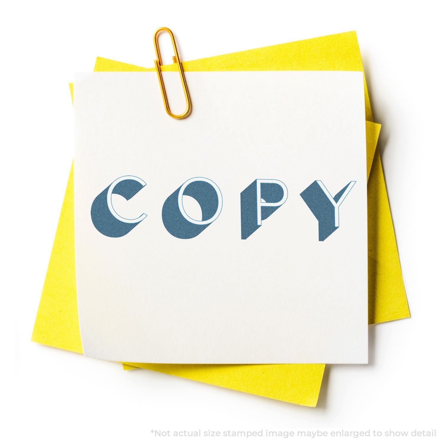 In Use Photo of Bold Blue Copy Xstamper Stamp