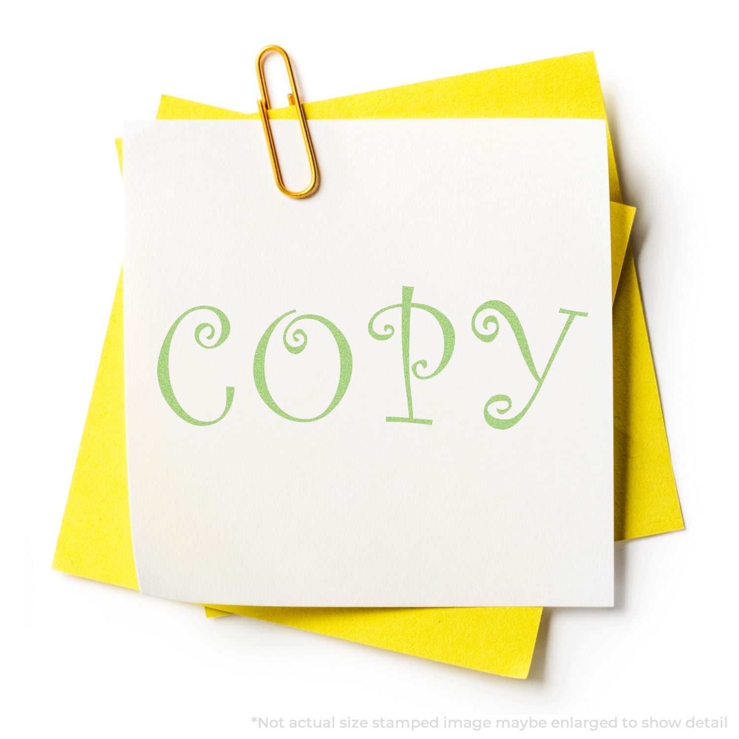 In Use Photo of Green Copy Xstamper Stamp